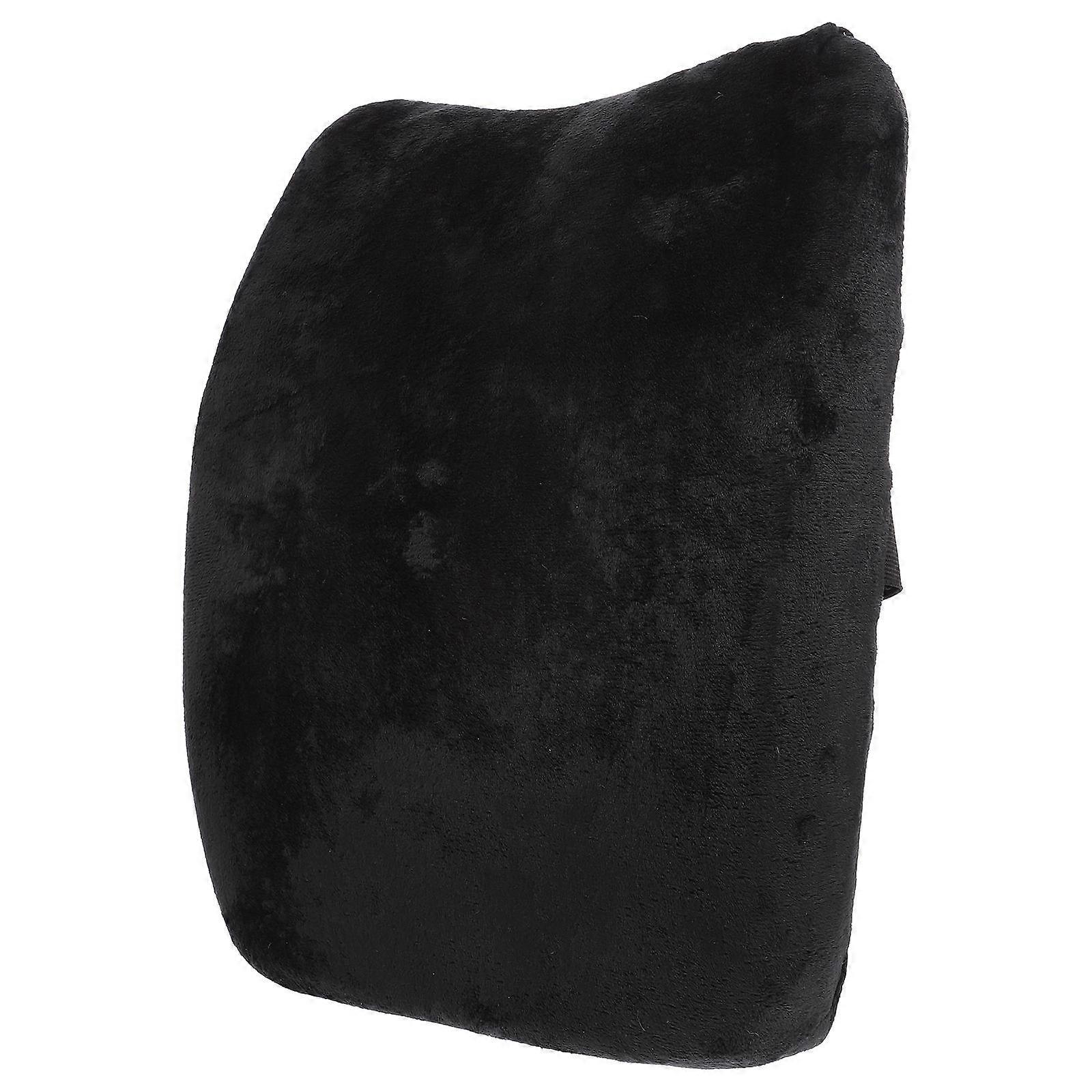 Comfortable Back Cushion Slow Rebound Memory Foam Rectangular Shape Adults Car Use Black 1Pcs
