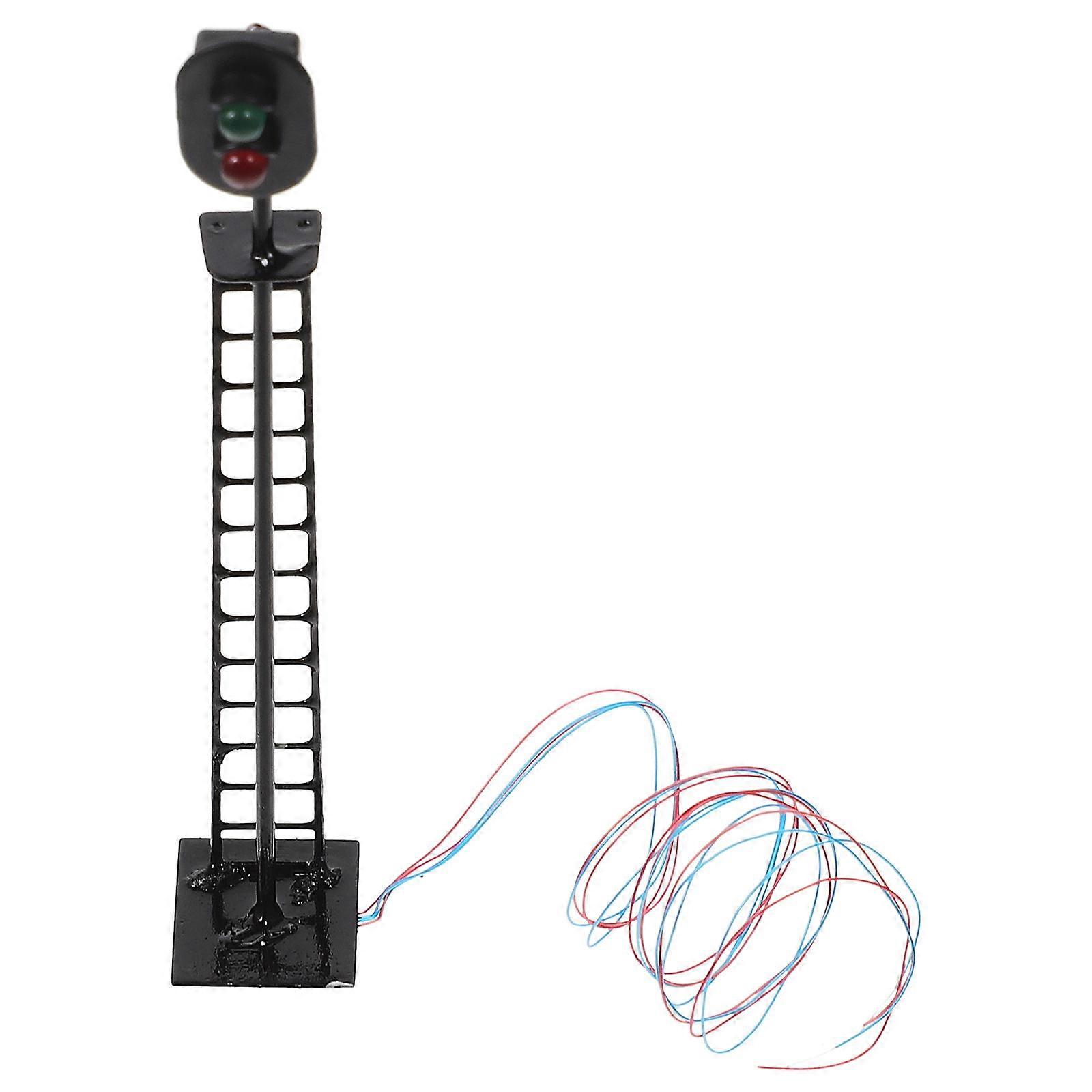 Realistic Train Layout Light Model For Hobby Projects 1.3x8.3cm Black Rectangular Shape Traffic Control 5Pcs