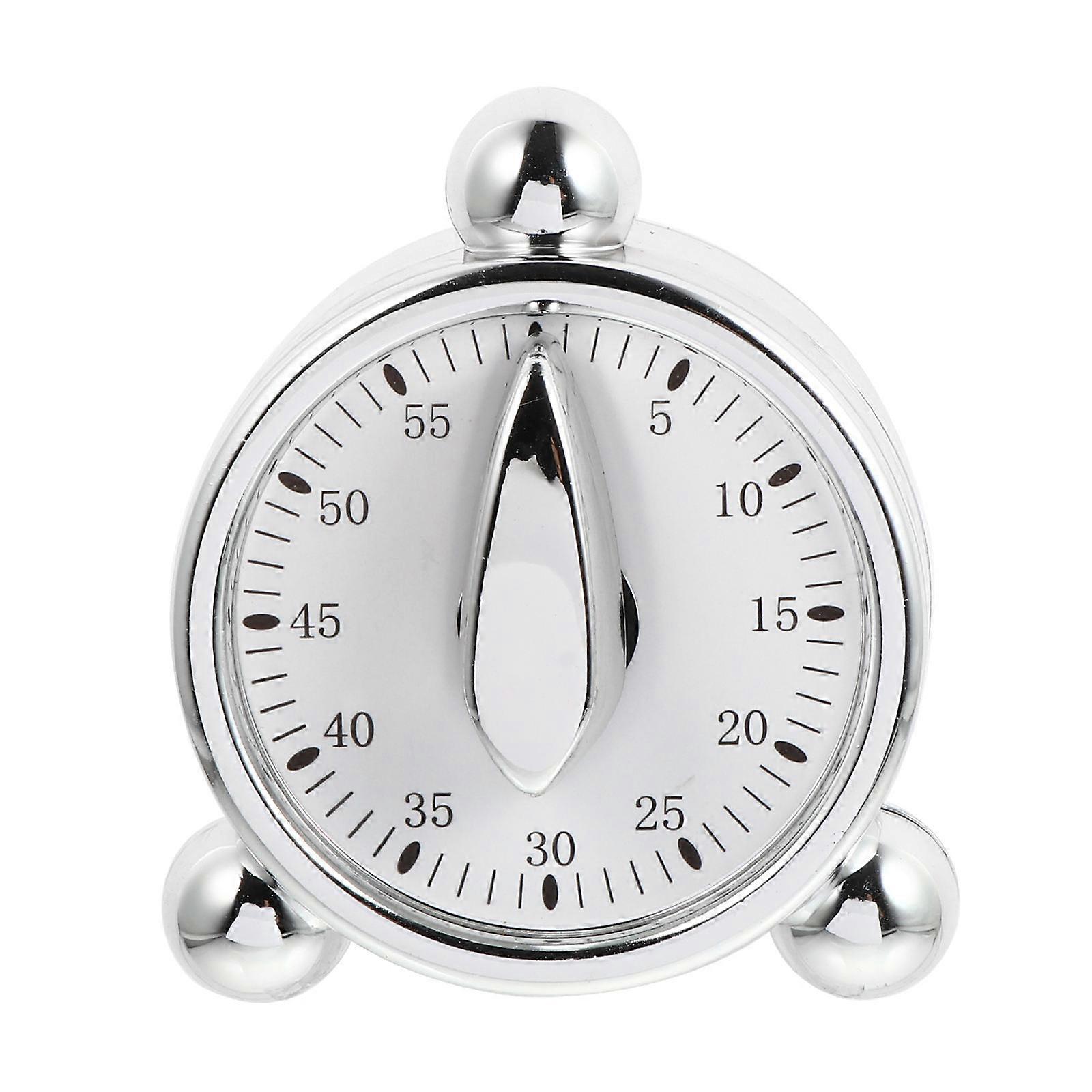 Mechanical Kitchen Timers Creative Cooking Timer Clock For Classroom Activities In Silver With Countdown Function 1Set