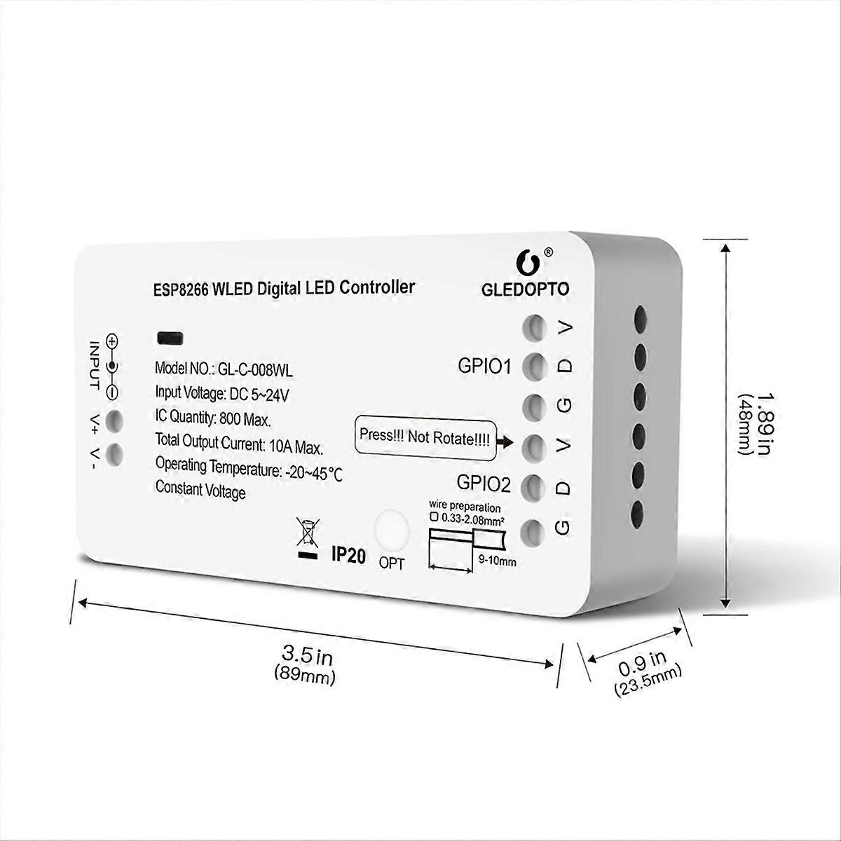  ESP32 WLED Controller Smart Dimmer Segmentierte Farbfunktion