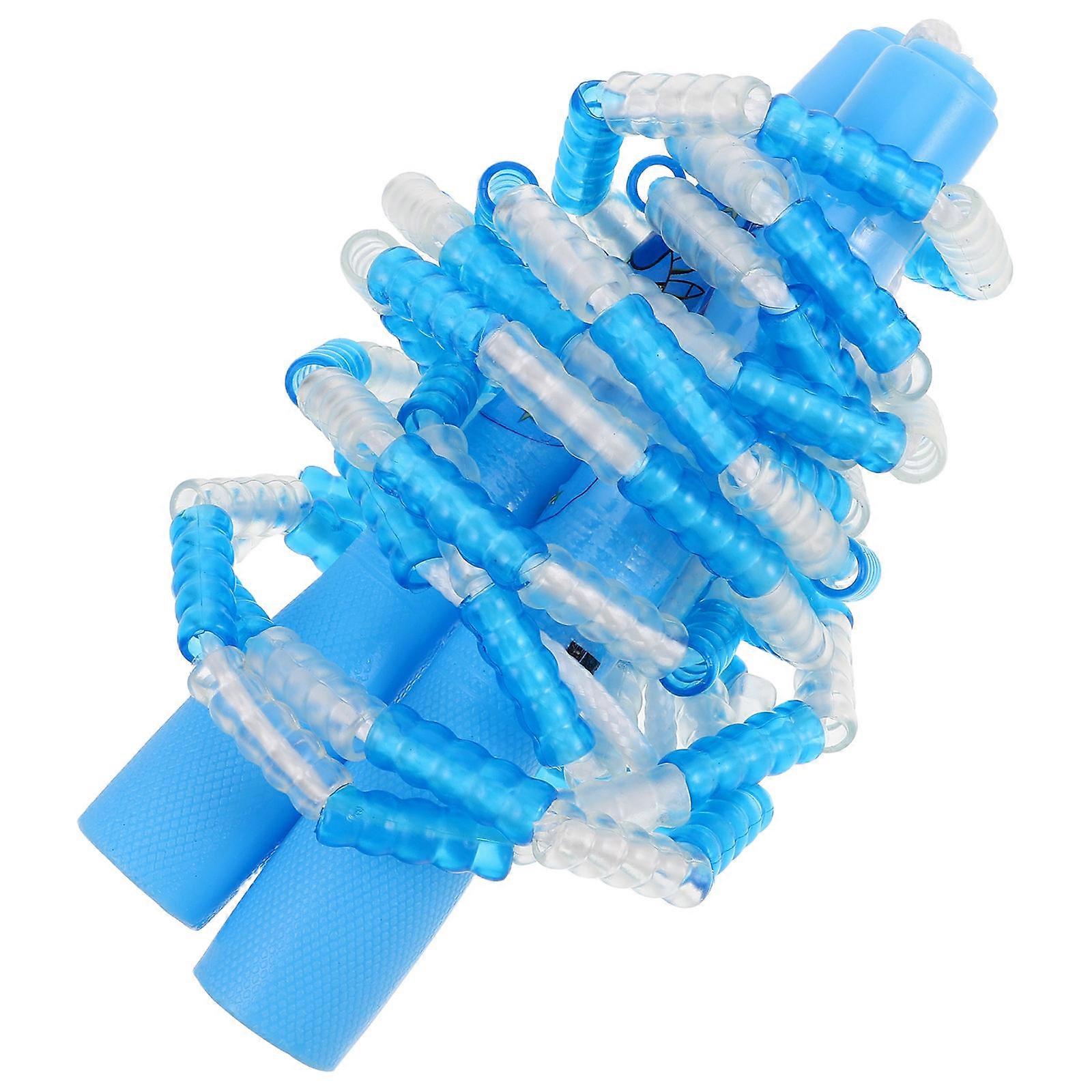 Blue Beaded Jump Rope for Kids for Exercise Use and Coordination