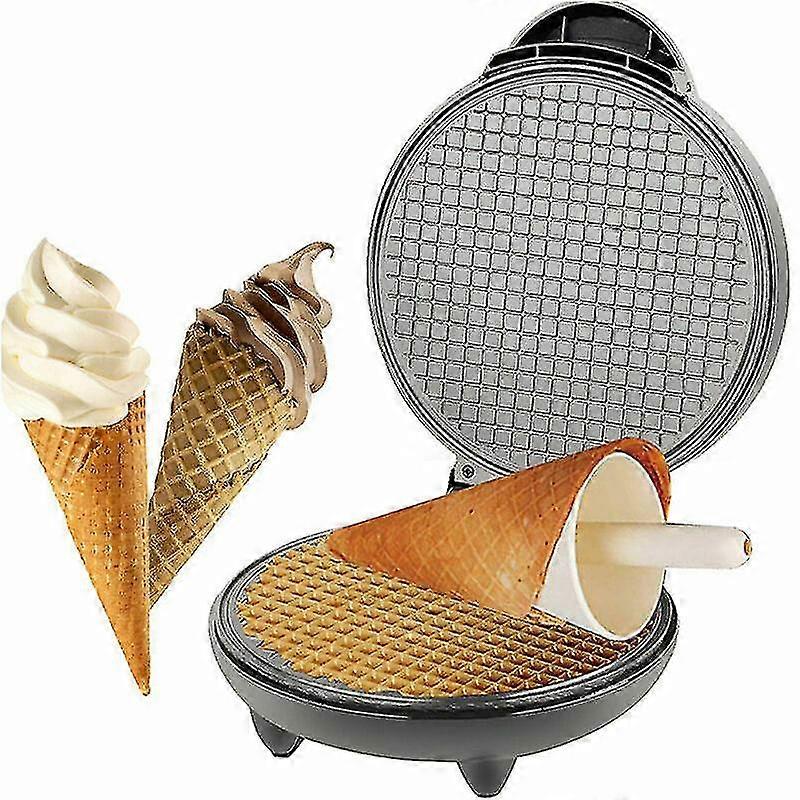Ice Cream Cone Maker with Waffle & Wafer Function, Black, Single Unit