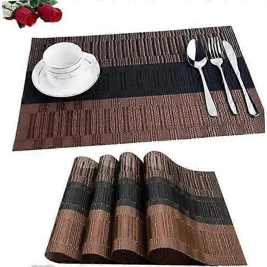 Non-slip PVC placemats set of 6 durable wipeable