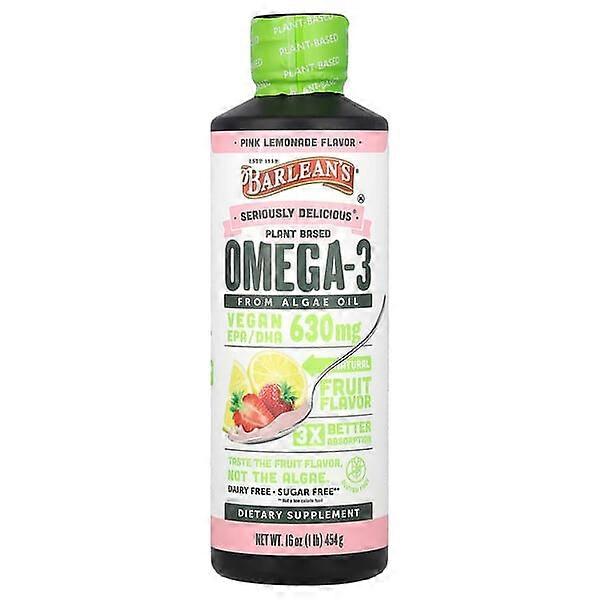 Barlean's, Seriously DeliciousÃÂÃÂÃÂÃÂÃÂÃÂÃÂÃÂ®, Plant Based Omega-3 From Algae Oil, Pink Lemonade, 630 mg, 16 oz (454 g)