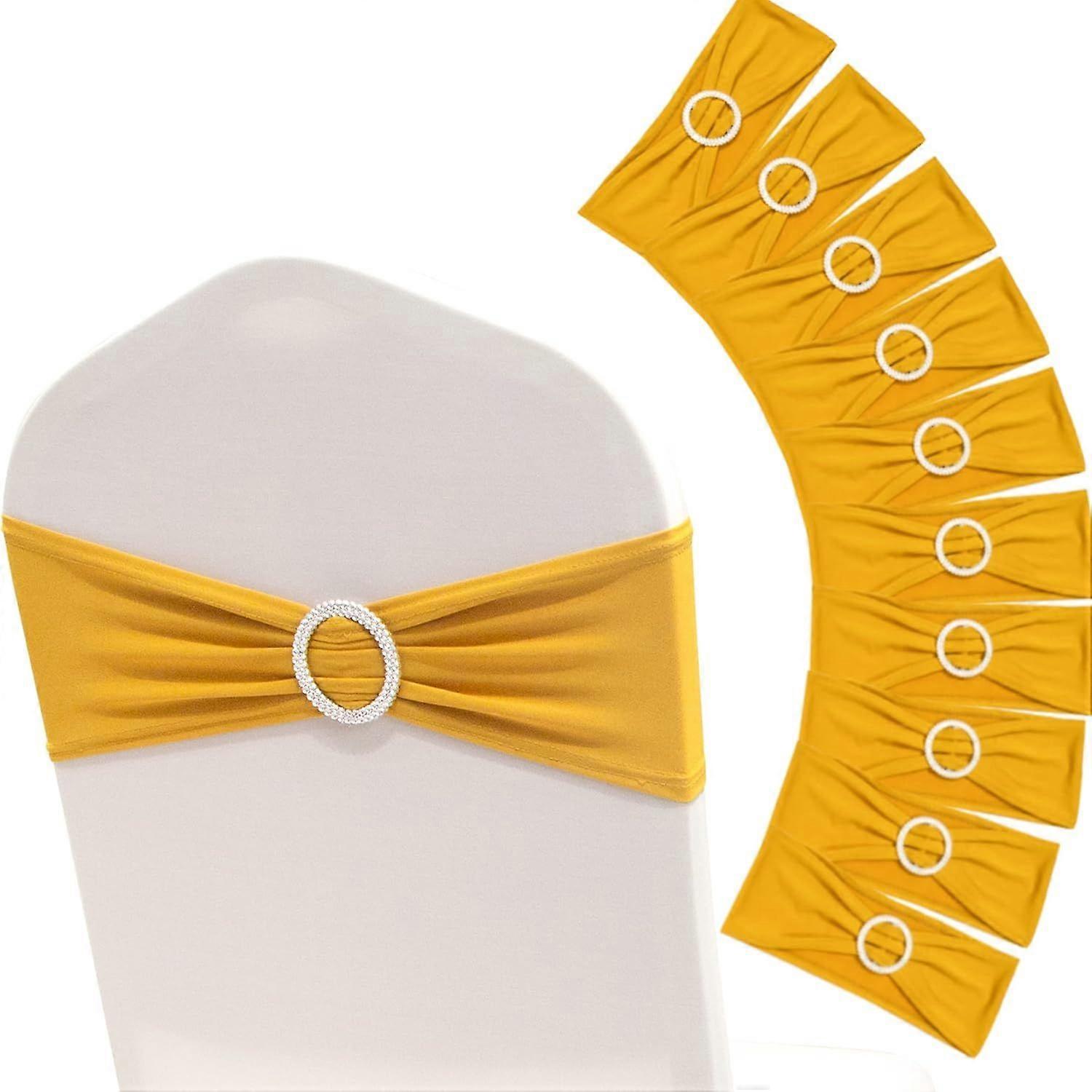 Hojas de silla de spandex Lazos elásticos para sillas Bandas elásticas para sillas Lazos con hebilla para