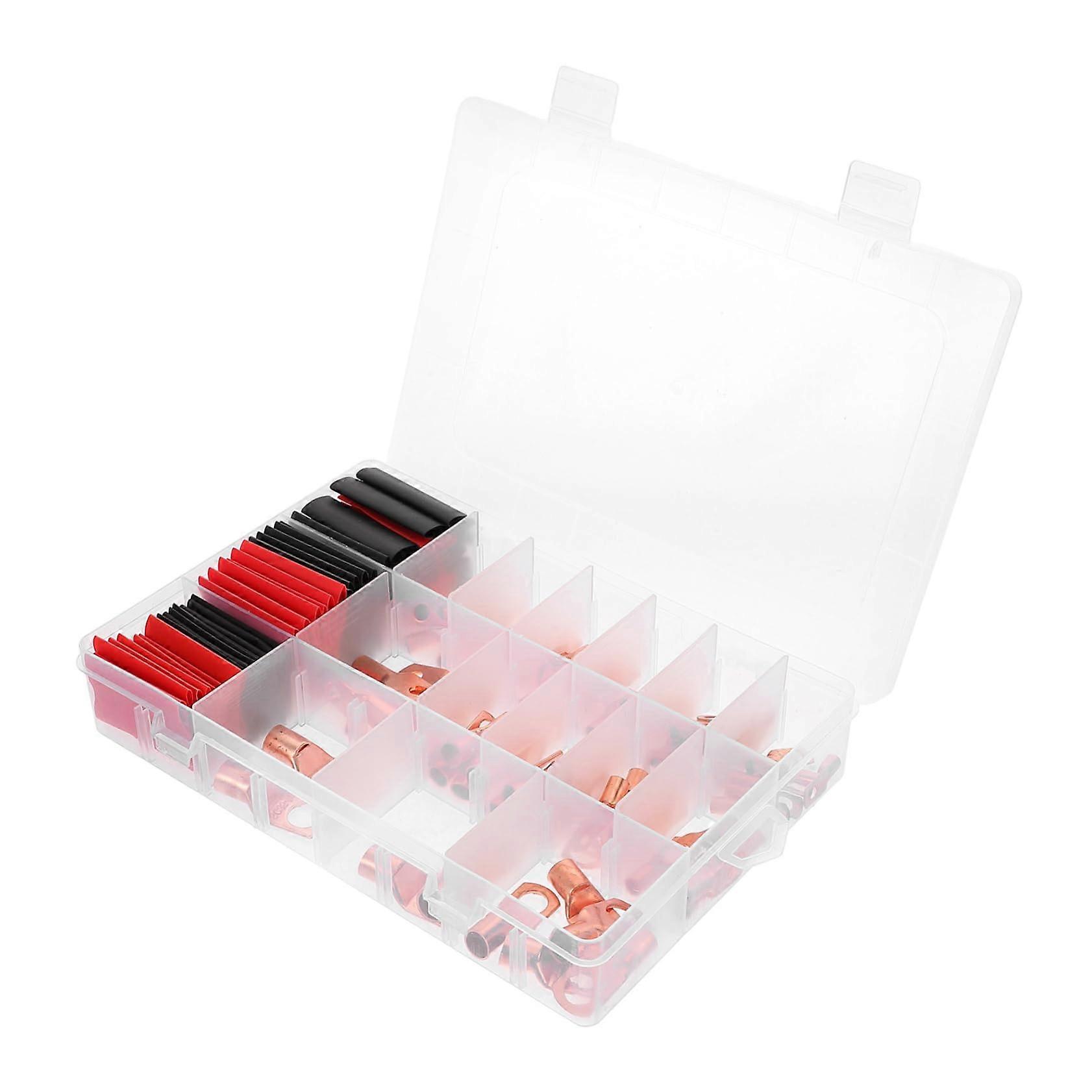 160pcs Wire Terminal Connector Kit Copper Insulated Ring Terminals Heat Shrink For AWG Automotive Wiring