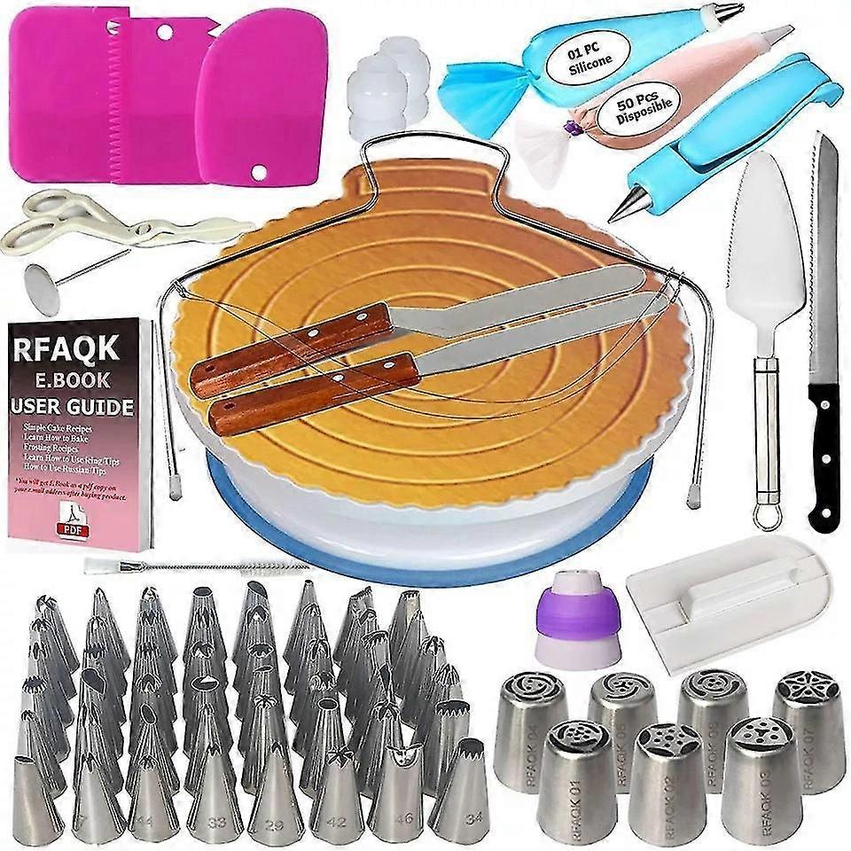 Baking Set With Spring Set,cake Rotating Turntable, 124pcs
