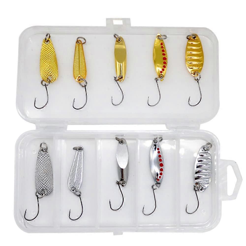Fishing Lures Colorful Spinner Spoons 5Pack With Metal Hooks Single Hook For Trout Bass Salmon FreshwaterSaltwater