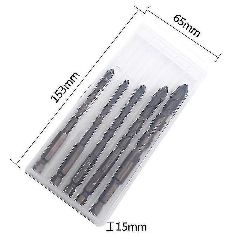 5 Piece Set Hexagon Tile Bits Alloy 6/6/8/10/12Mm