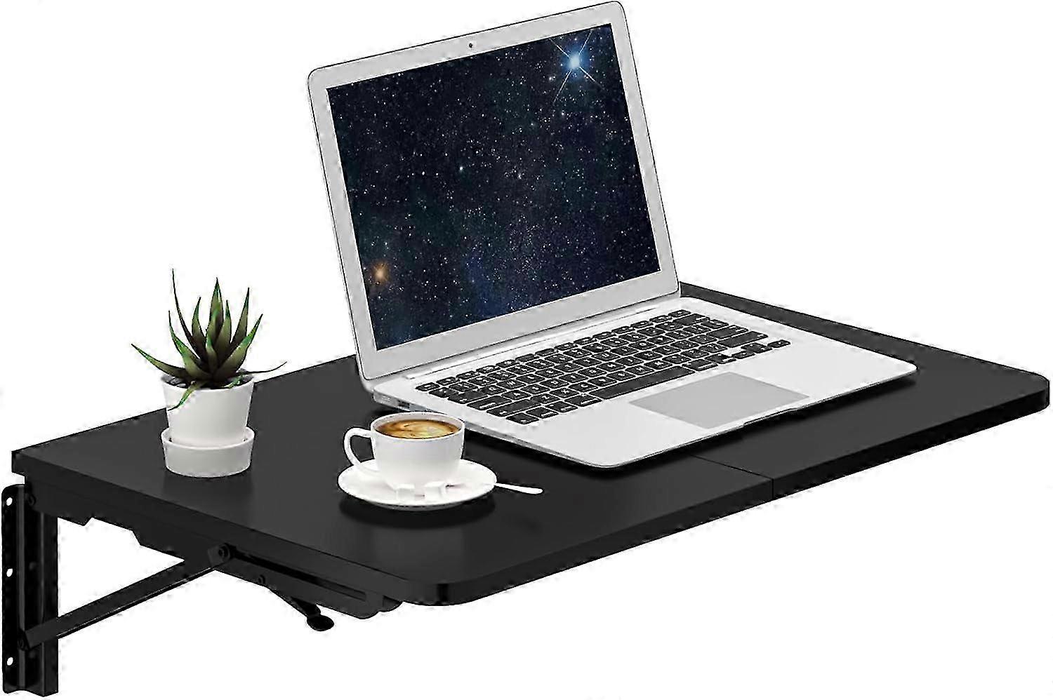 Wall Mounted Folding Table, Floating Desk for Small Spaces with Heavy Duty Brackets, Compatible with Laundry, Garage, Kitchen