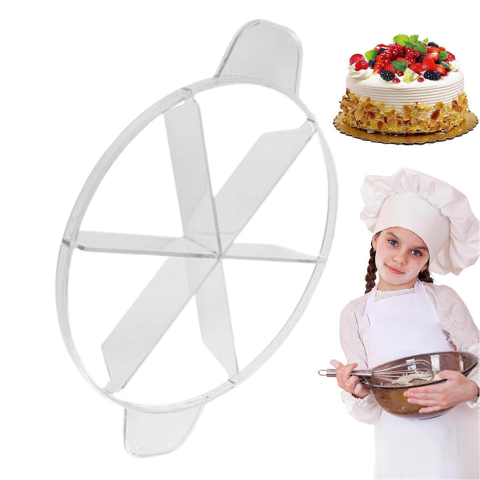 Cake Slicer 6Cut Transparent Cake Portion Cutter For Fondant And Flan Baking Kitchen Dining Supplies