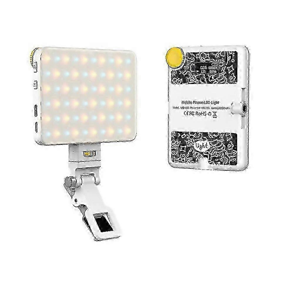 For 60 Leds Rechargeable Clip Fill Light With Front Back Clip Adjusted 3 Light Modes For Phone miao4