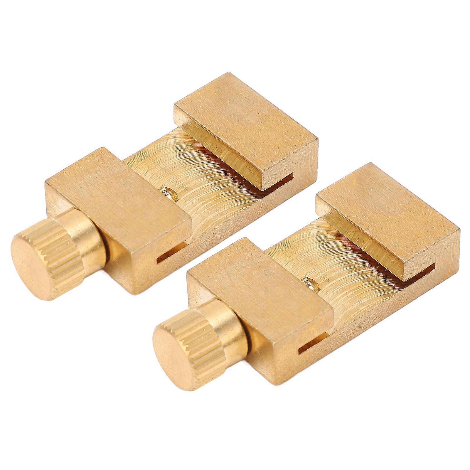 2Pcs Scribe Ruler Positioning Limit Block Brass Wear Resistance Ruler Stops Fence Scribe Locator