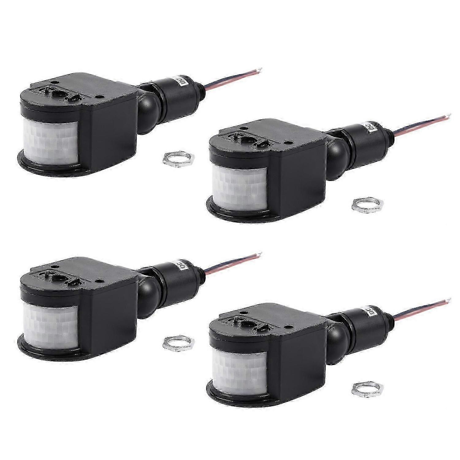 4x Outdoor 12v District of Columbia Automatic Infrared Pir Motion Sensor Switch For Led Light Black