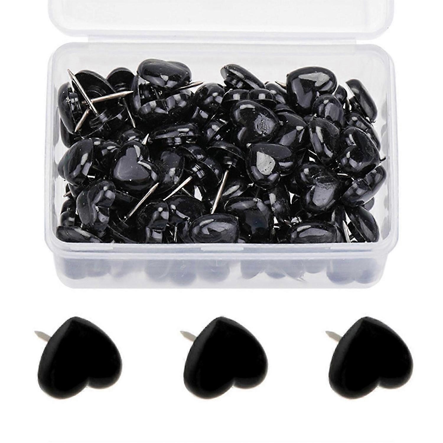 50/100/150Pcs Heart Push Pin Map Pins with Case Cork Notice Board Thumb Tacks Notice Board Pin Drawing Pins for Office