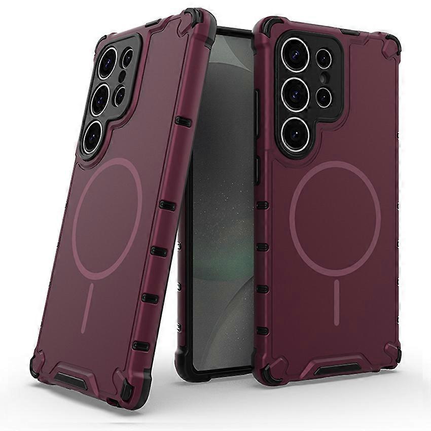 Mountain Purple Grating Texture Magnetic Phone Case for Samsung S24