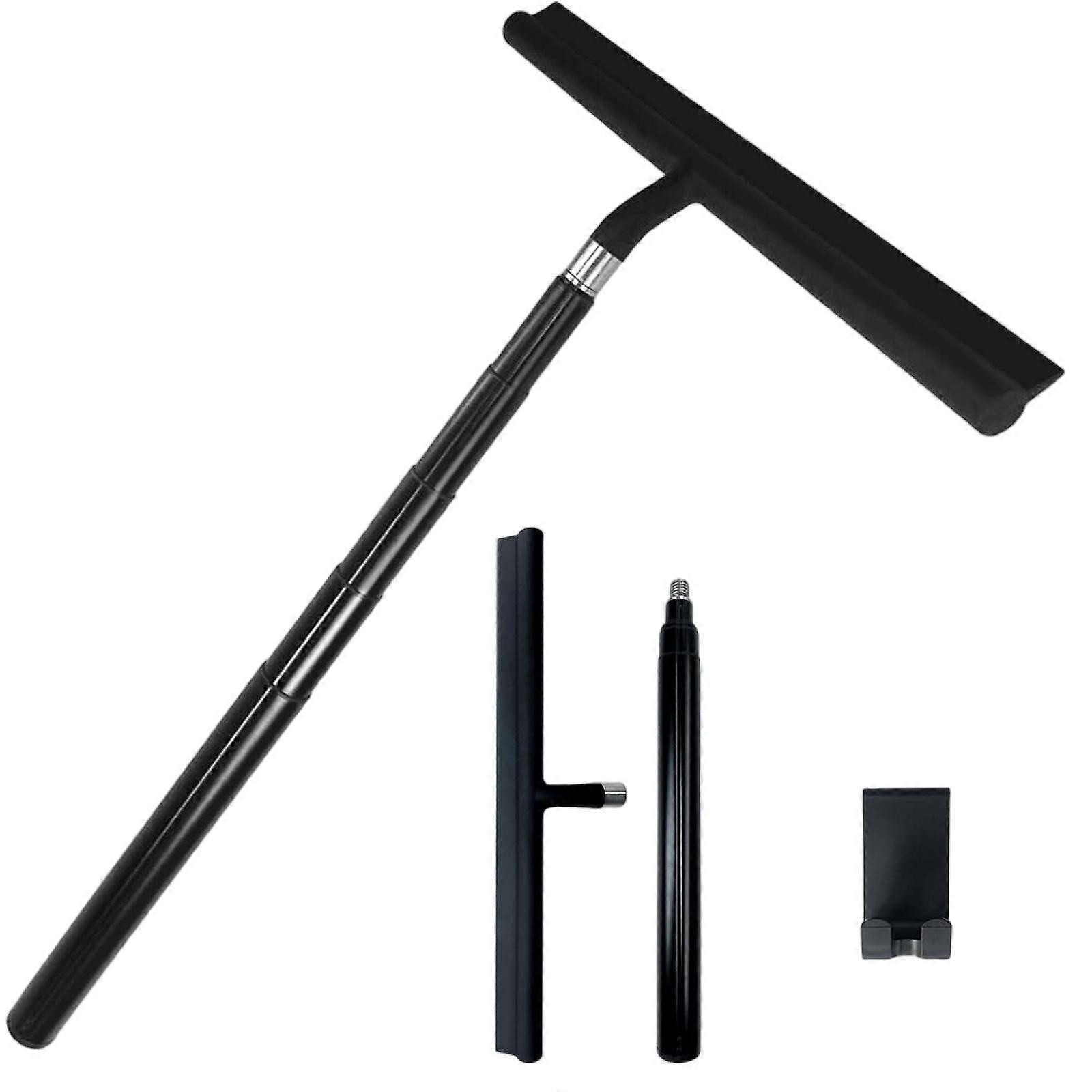 Telescoping Shower Wiper Silicones Scrubber For High Window Car Glass Expandable Long Handle Bathroom Cleaning Tool Multicolor