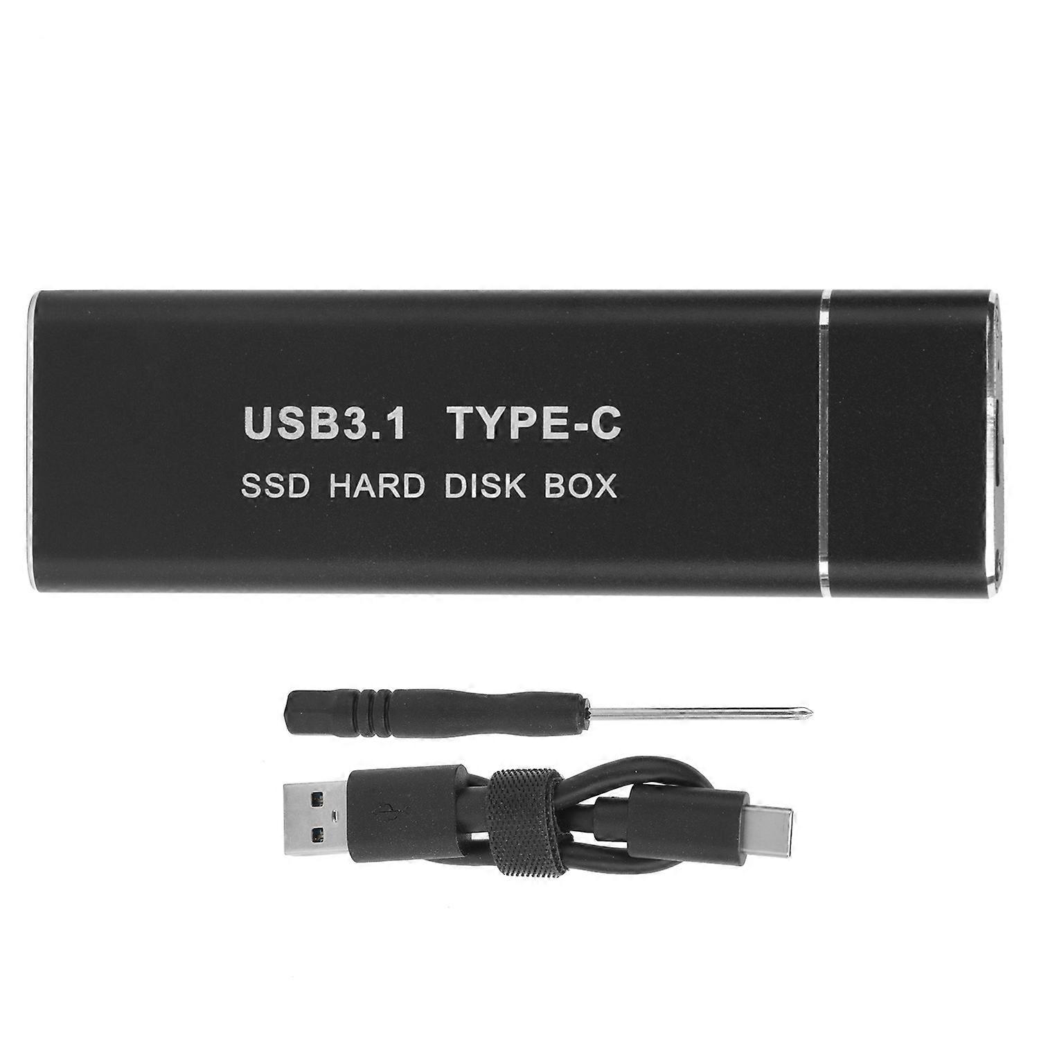 Hard Disk Box M.2 NGFF to USB3.1 Aluminum Alloy Solid State TypeC External Enclosure (Not Inclube Ha