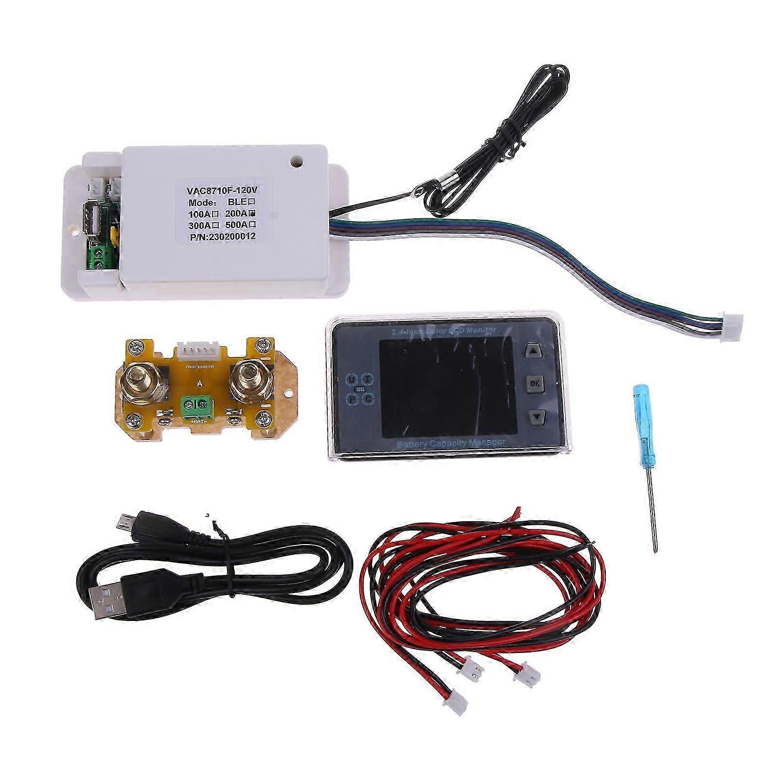 Wireless Voltage Meter Ammeter Voltmeter Coulometer Battery Power Capacity Tester 100A/200A/300A/500A with Slide Cover Myi