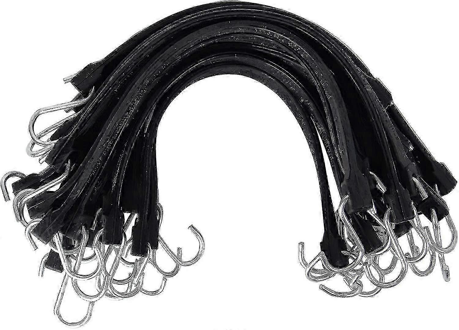 20 Pack 15' Adjustable Rubber Tarp Straps, Epdm Bungee Cords With Hooks, Ideal For Securing Tarps, Canvases Edition 1105