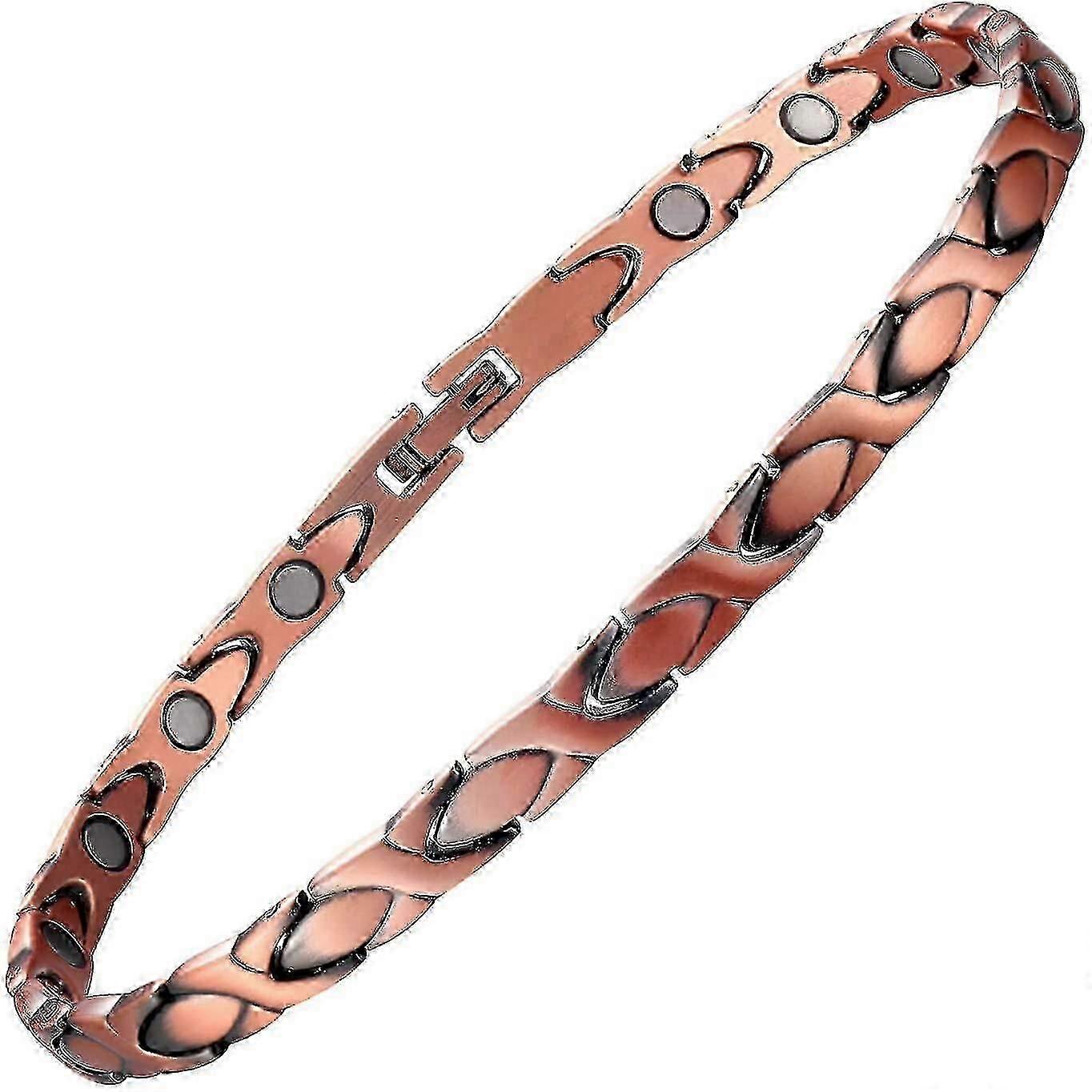 女性のための銅ブレスレットアンクレット10.0インチ調節可能な足首ブレスレット