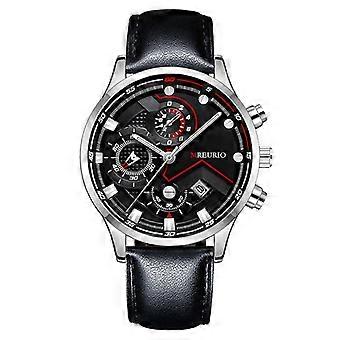 Fashion Calendar Business Men's Watch With Six Hands  Leather Strap Quartz Watch