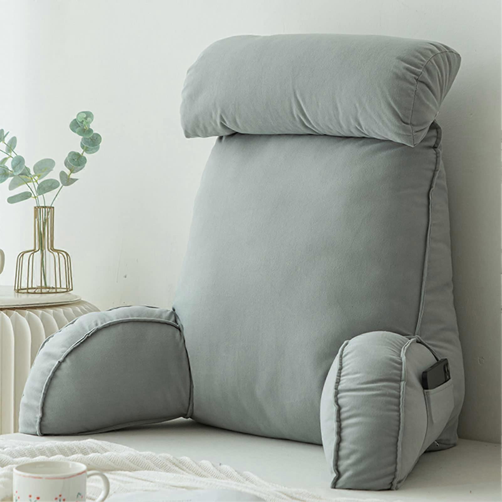 Reading Pillow with Lumbar Support and Armrests for Bed Sofa Reading or Relaxing