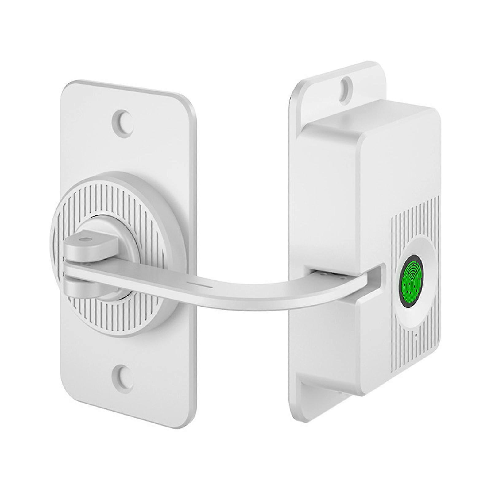Rechargeable Fingerprint Activated Safety Lock Child Proofing Solution Access Control Lock for Fridges Drawers Home Use  V86 white