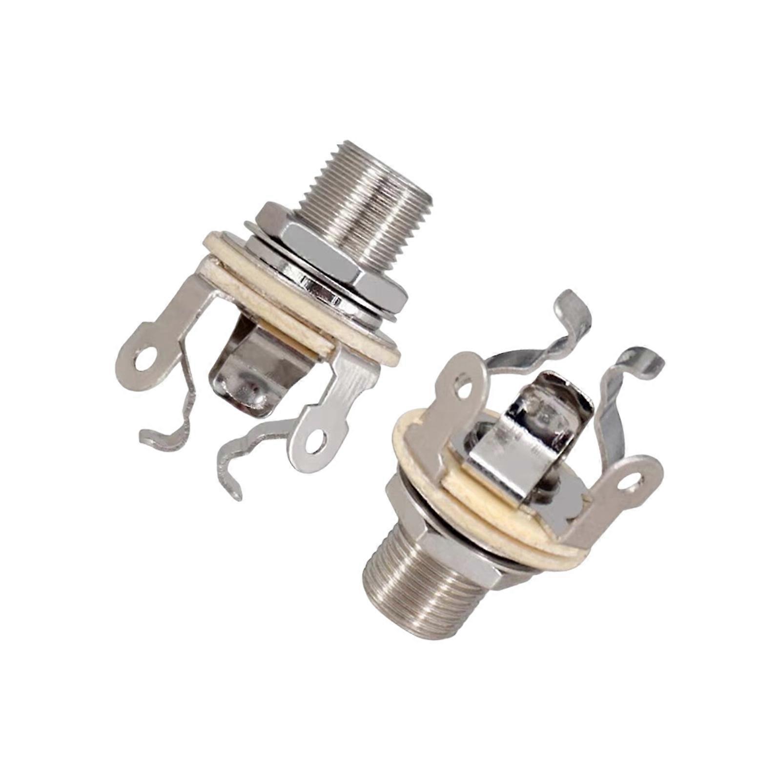 Mono Instrument Jacks Socket Single Channel Guitar Plug Guitar Hardware Suitable for Live Performances and Recording  Silver