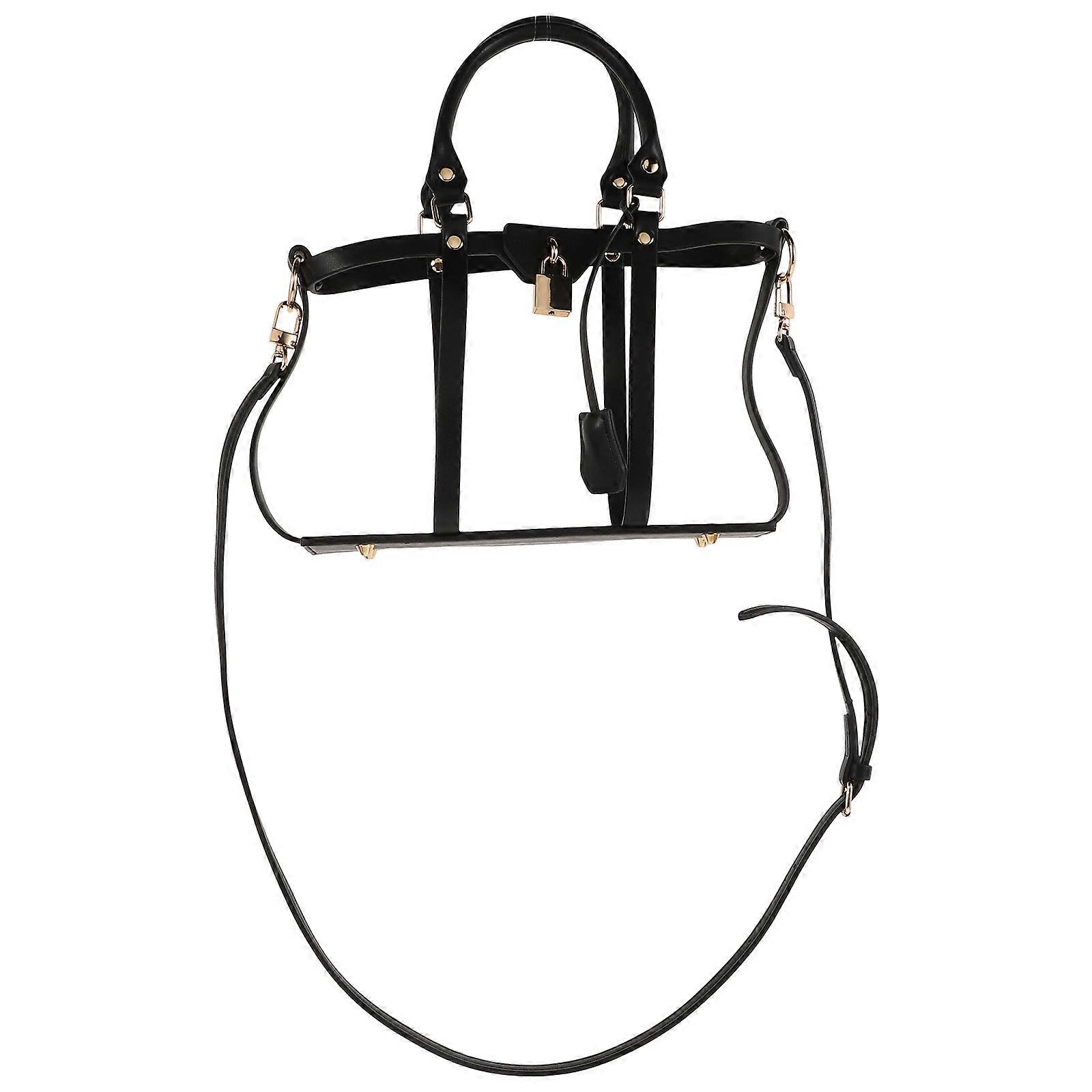 Purse Frame For Bag Making Handbag Diy Supply Rectangular Shape Black Pu Material Display Stand For Bags 1Set