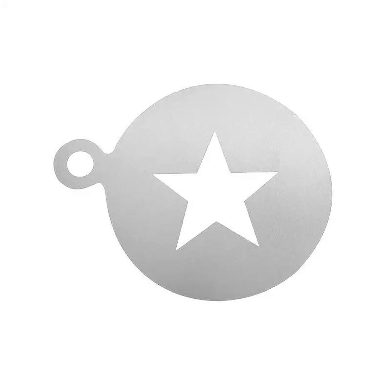 Coffee Stencils Stainless Steel Cake Cookie Baking Mold for Latte Art Foam Spraying Tool (Color 01)