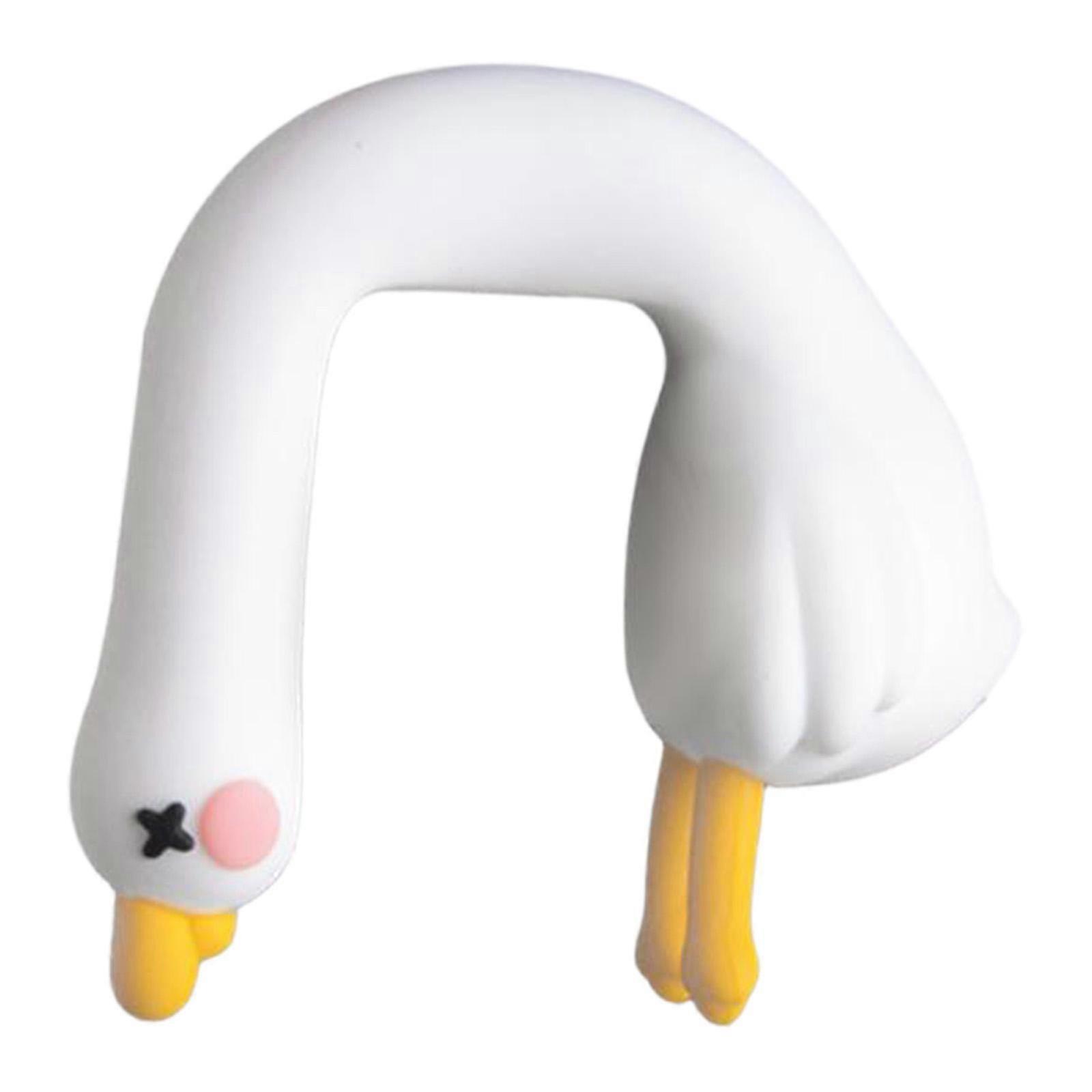 Goose Figurine Computer Decor Small Goose Statue Cute Easy Installation