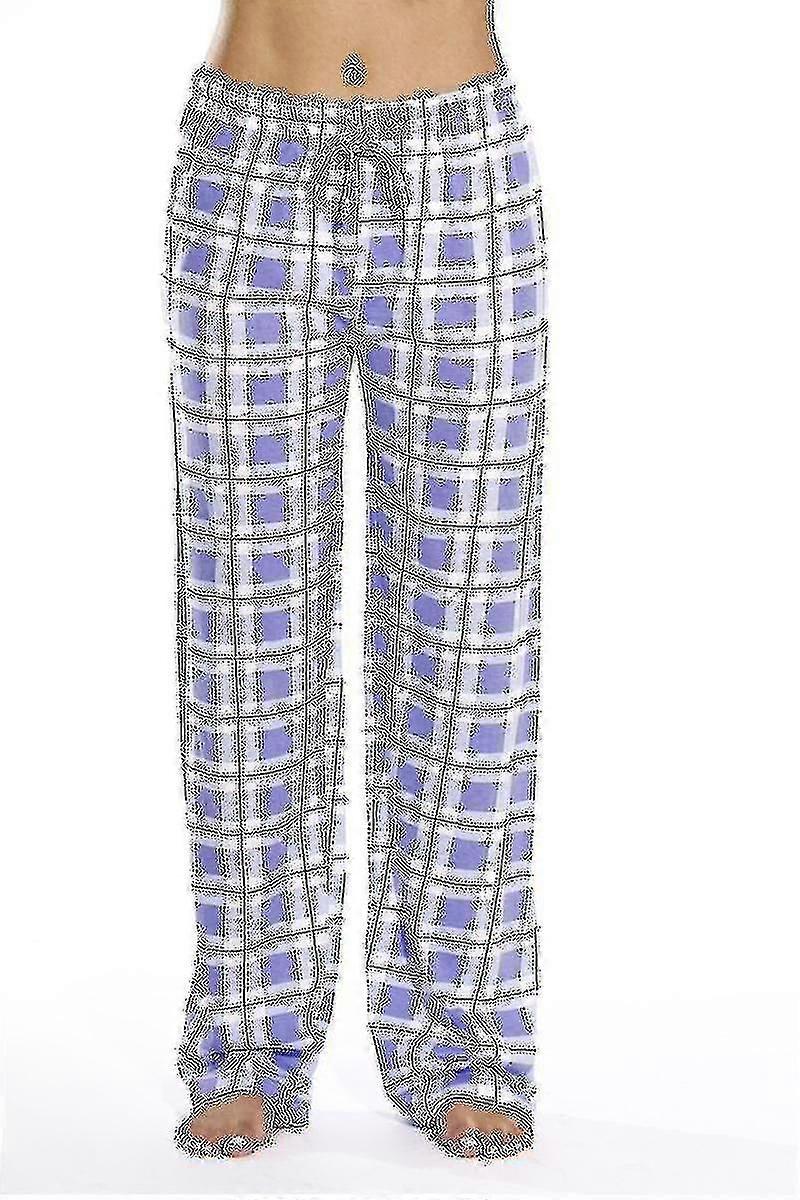 Damen Pyjamahose mit Taschen, Damen Soft Flanell Check Pyjamahose