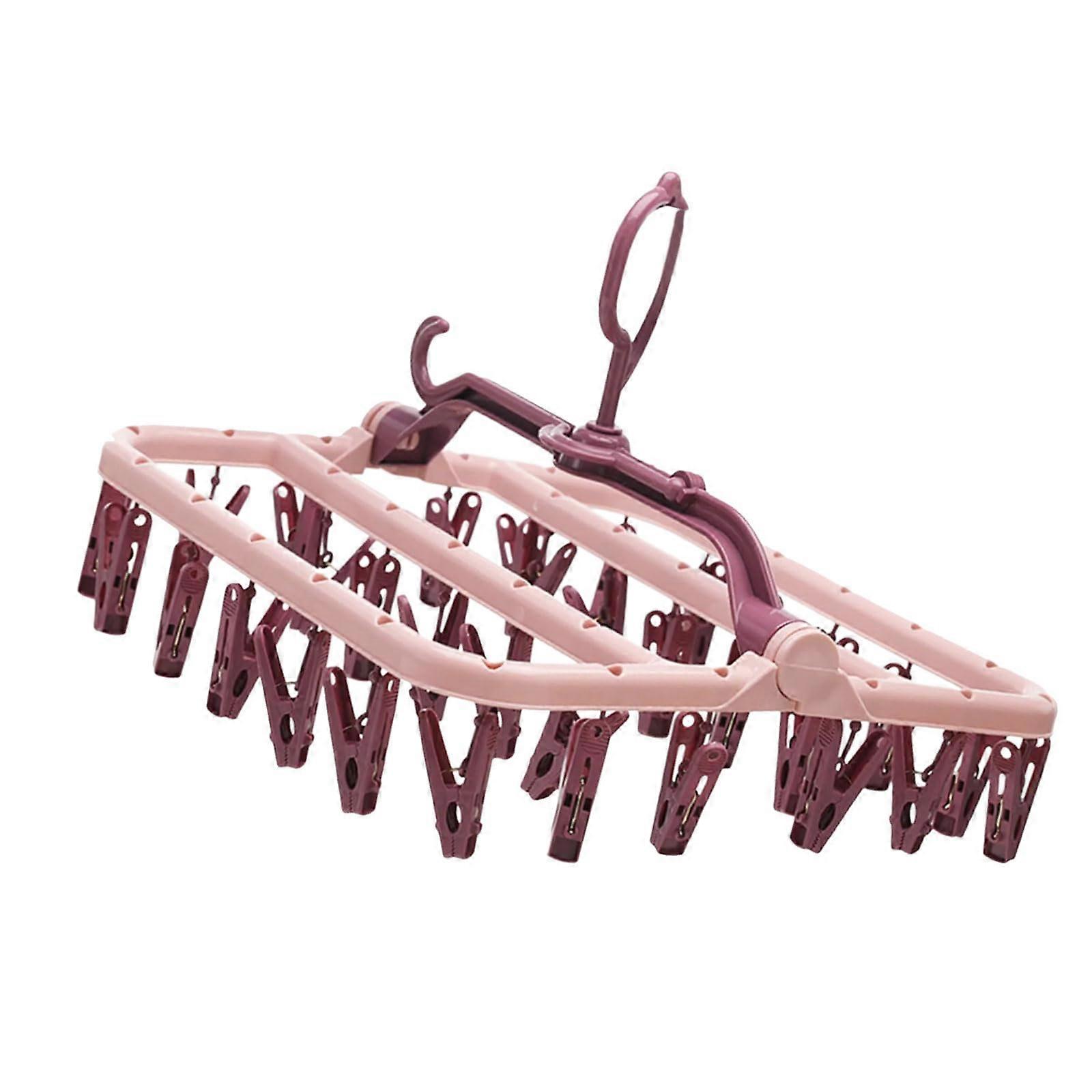 Foldable Clothes Hanger with 12 Adjustable Clips SpaceSaving Drying Rack for Home Travel