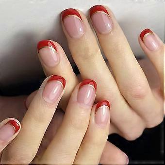 Press on Nail,Fake Nail Stick Glues on Nail False Nail Acrylic Nail Artificial False Nail for DIY Nail Art Designs Multicolor