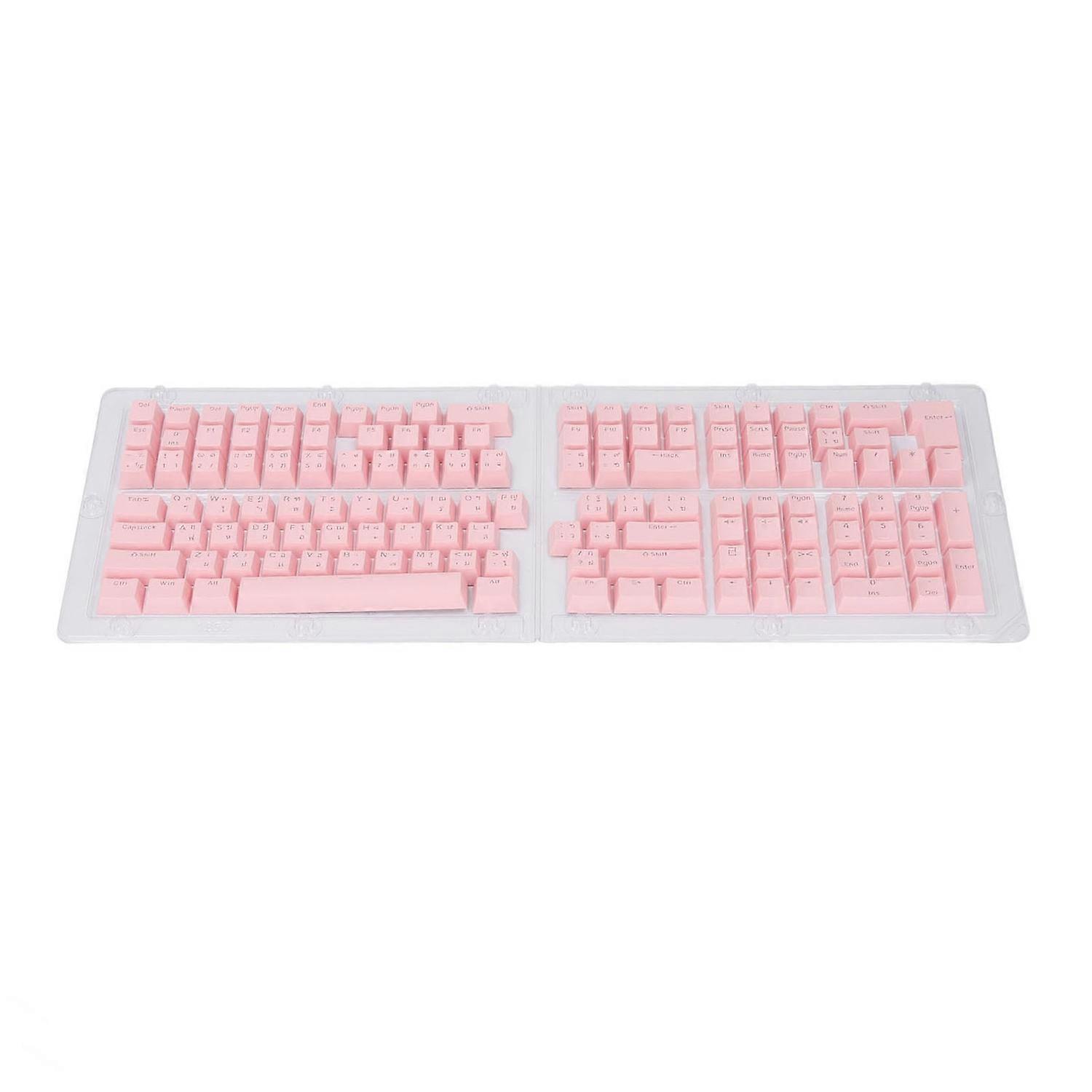 132 Keys Thai Keycaps Set ABS OEM Height Translucent DIY Thai Keyboard Keycaps Replacement for 61 62