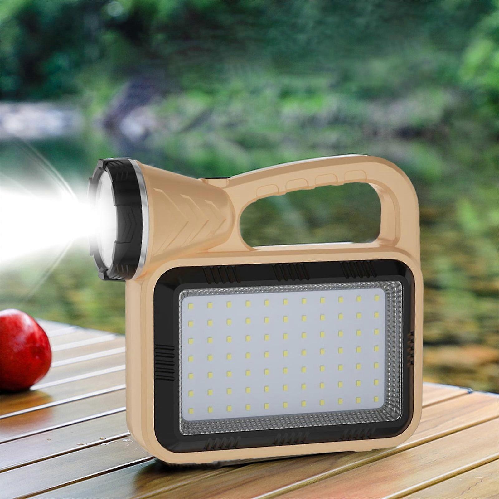 FloHua Portable Camping Lamp Flashlight, Rechargeable LED Light with Solar Power, 3 Light Sources & Multiple Modes