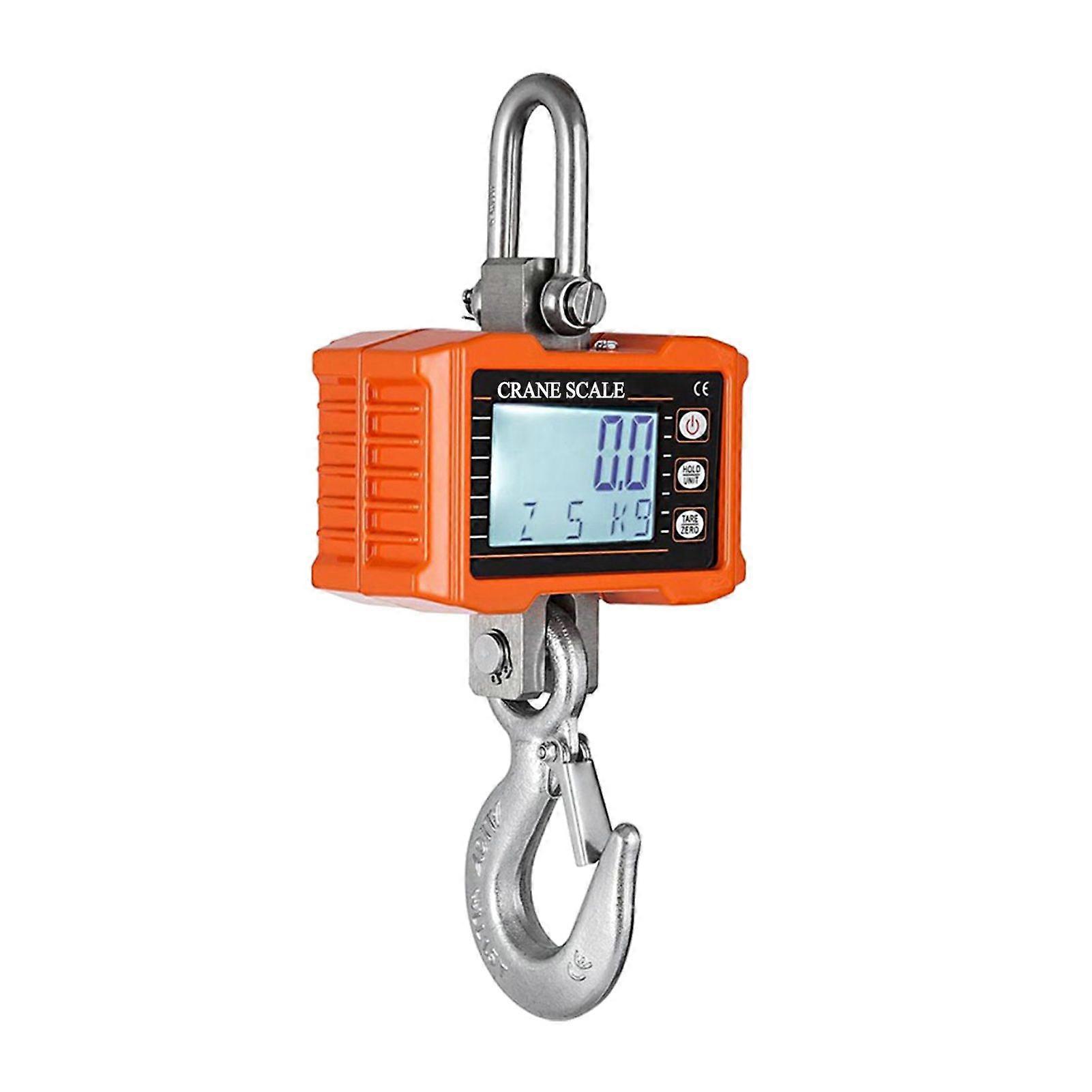 Digital Hanging Scale 1000kg/ 2204lbs Portable Heavy Duty Crane Scale LCD Backlight Industrial Hook Scales Unit Change/ Data Hold/ Tare/ Zero for Cons