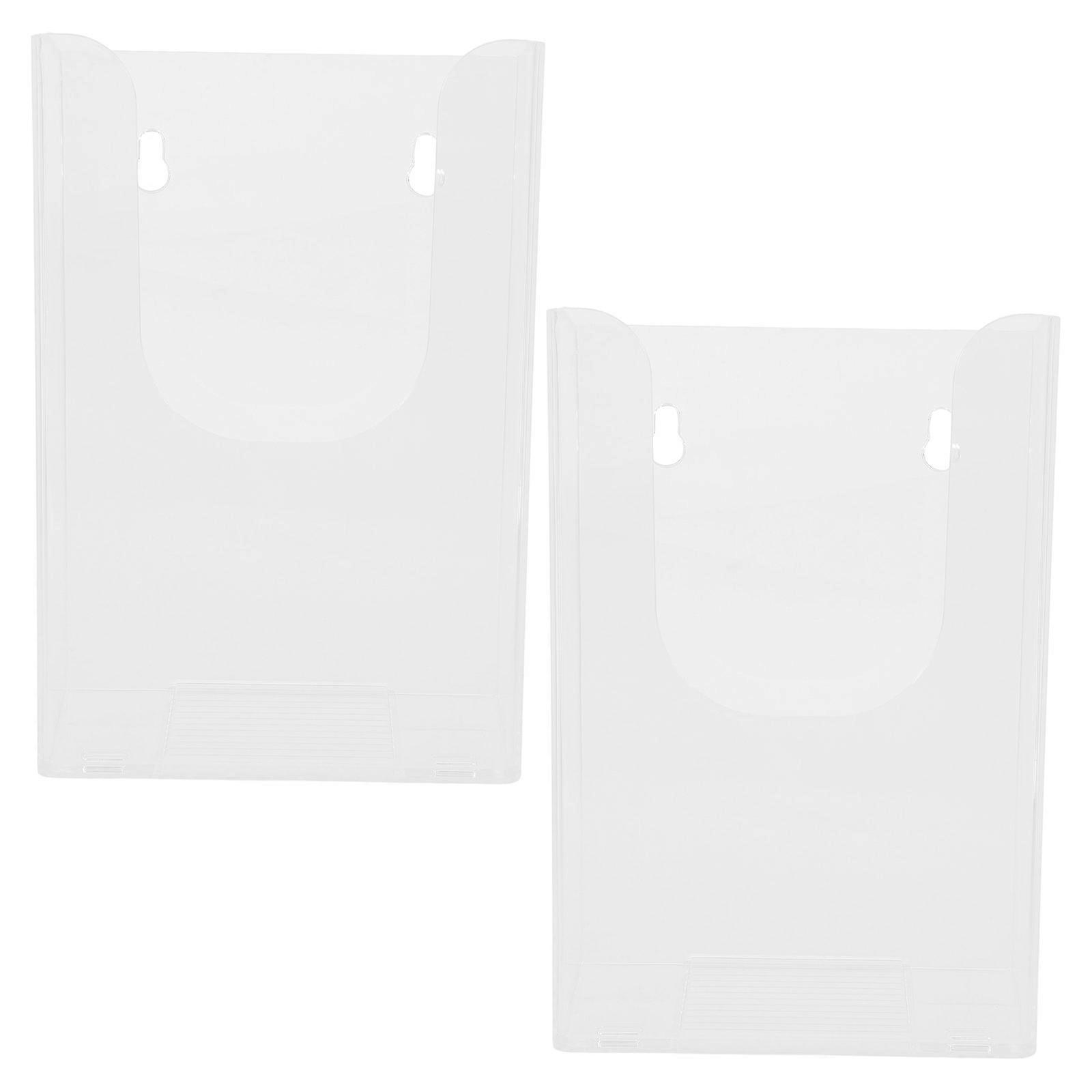 Wall Mount Acrylic Brochure Holder for Storage Use Clear and Durable Multifunctional 2pcs