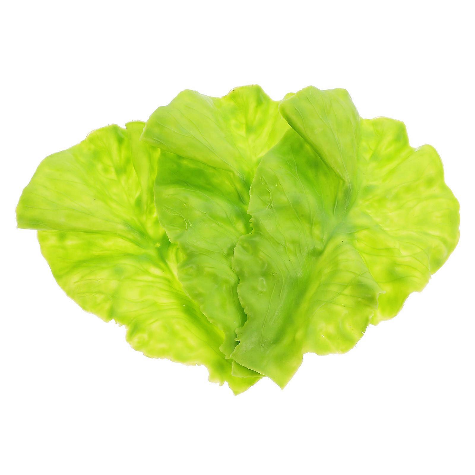 Simulation Green Lettuce Leaves Artificial Vegetables for Decor 3Pcs Set