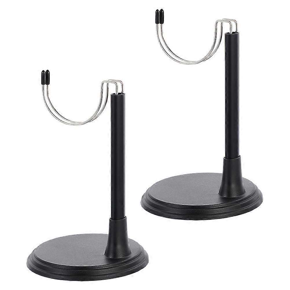 Doll Stand Doll Display Holder for Display 4Pcs Adjustable Black PVC