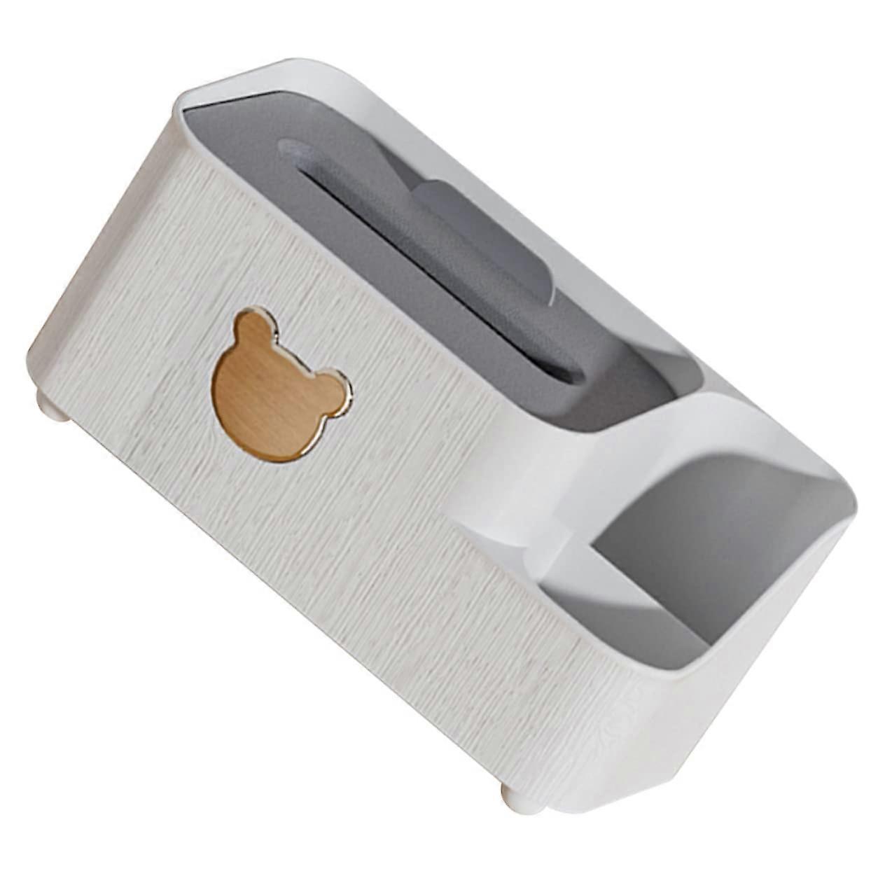 Nordic Minimalist Bear Tissue Box Holder with MultiFunctional Desktop Storage for Home and Office