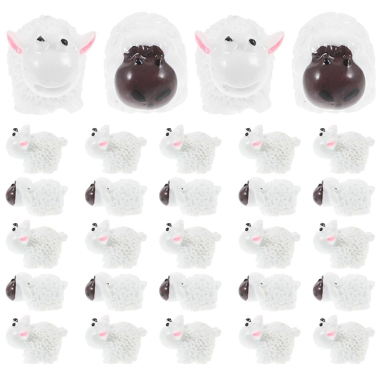 Miniature Sheep Figurine Set 40PCS Resin Animal Decor for Fairy Garden Dollhouse and Desktop Display