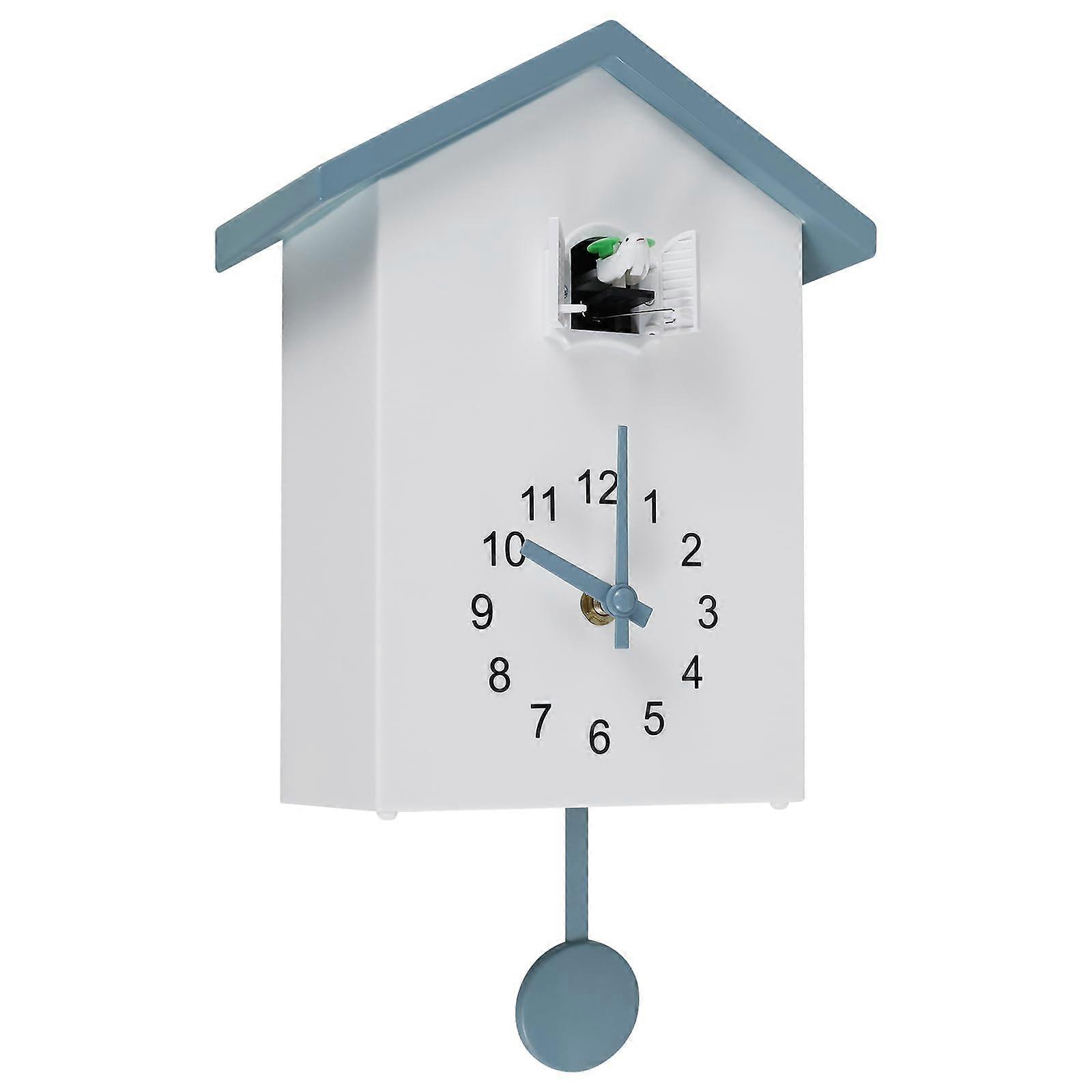Minimalist Cuckoo Wall Clock 9.8inch with Animated Bird and Hourly Sound for Living Room Gray