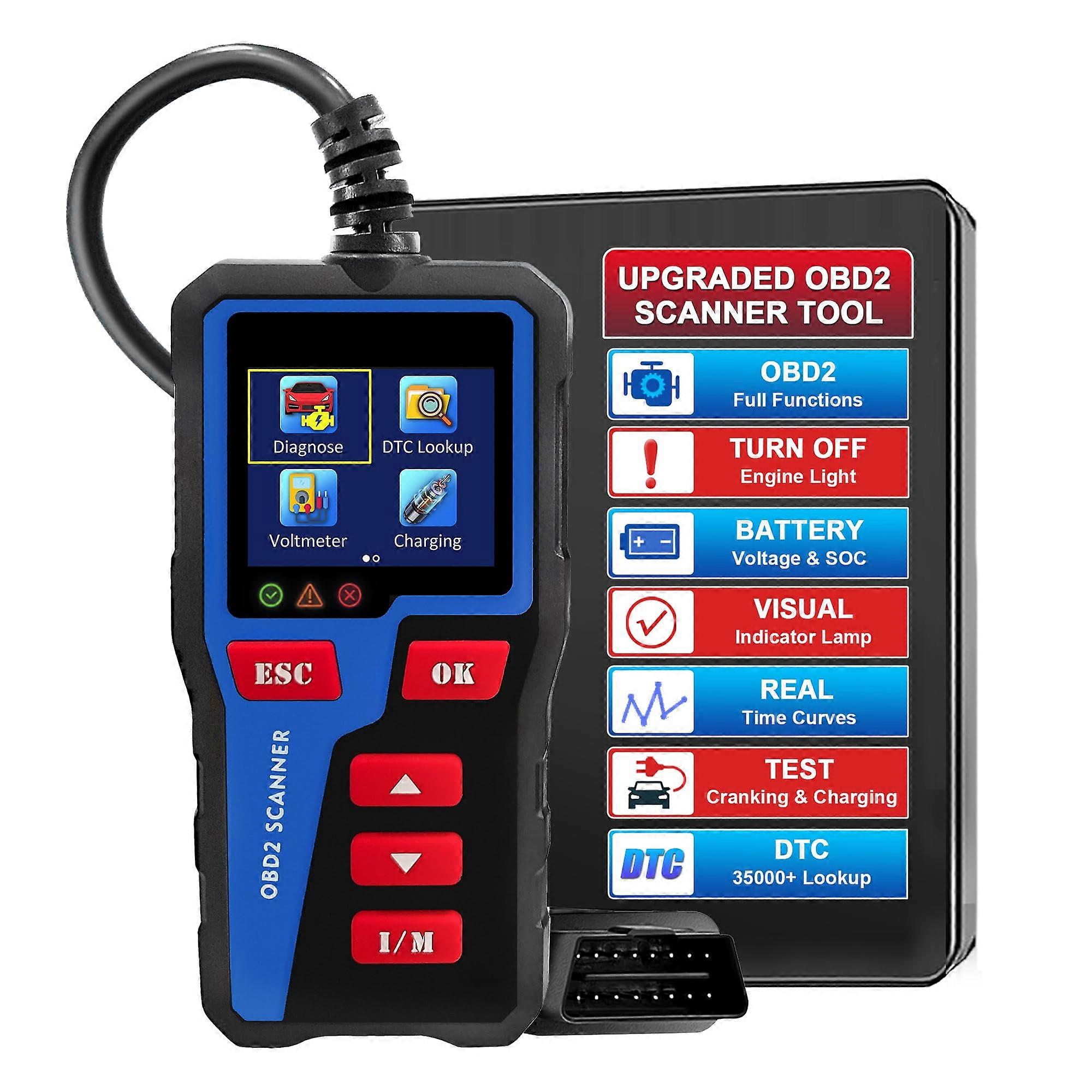 OBD2 Scanner for All Vehicles with Fast Fault Code Reading and Check Engine Light Diagnostic Tool