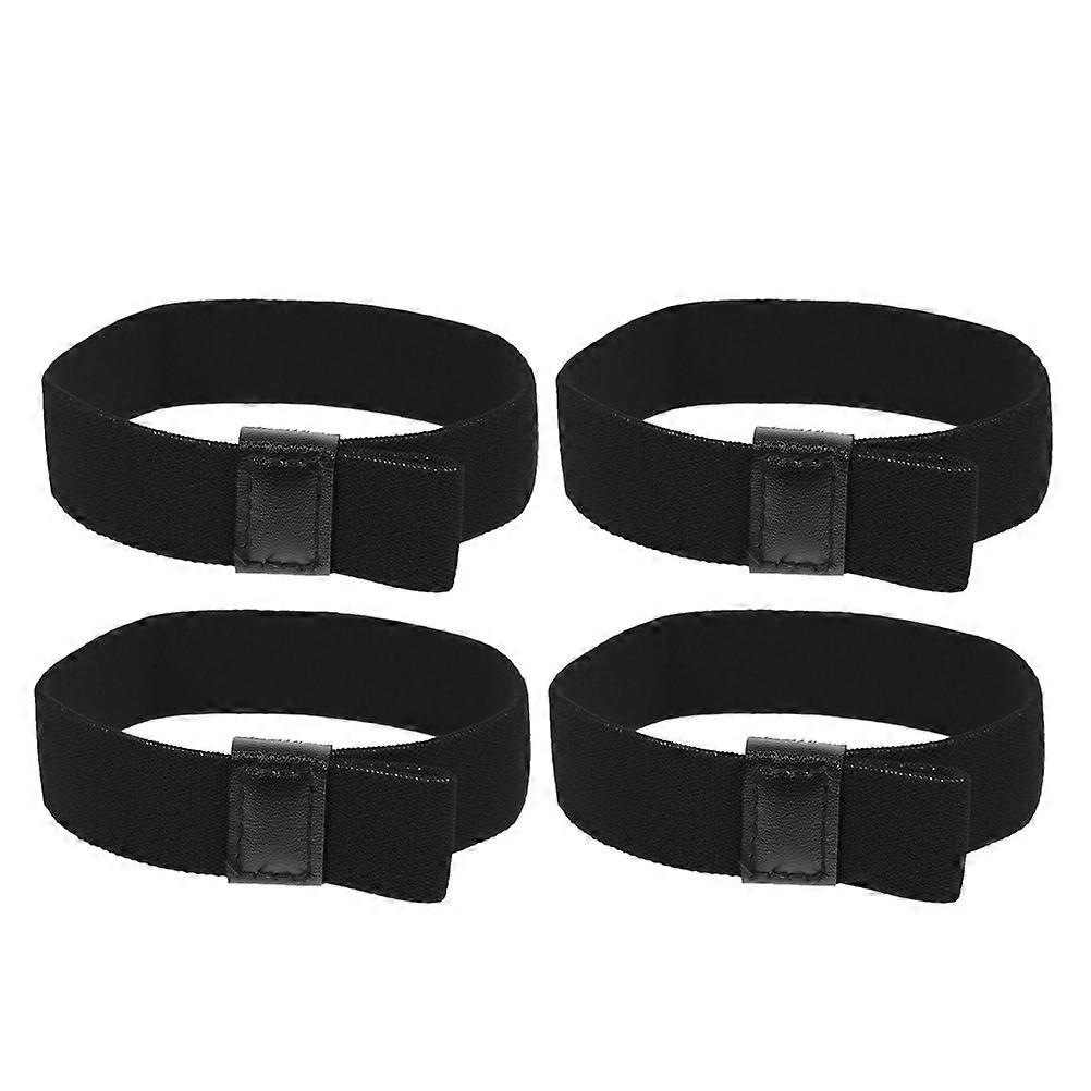 Adjustable Lunch Box Bands with Spoon Holder for 4Pcs Black Elastic Sleeve