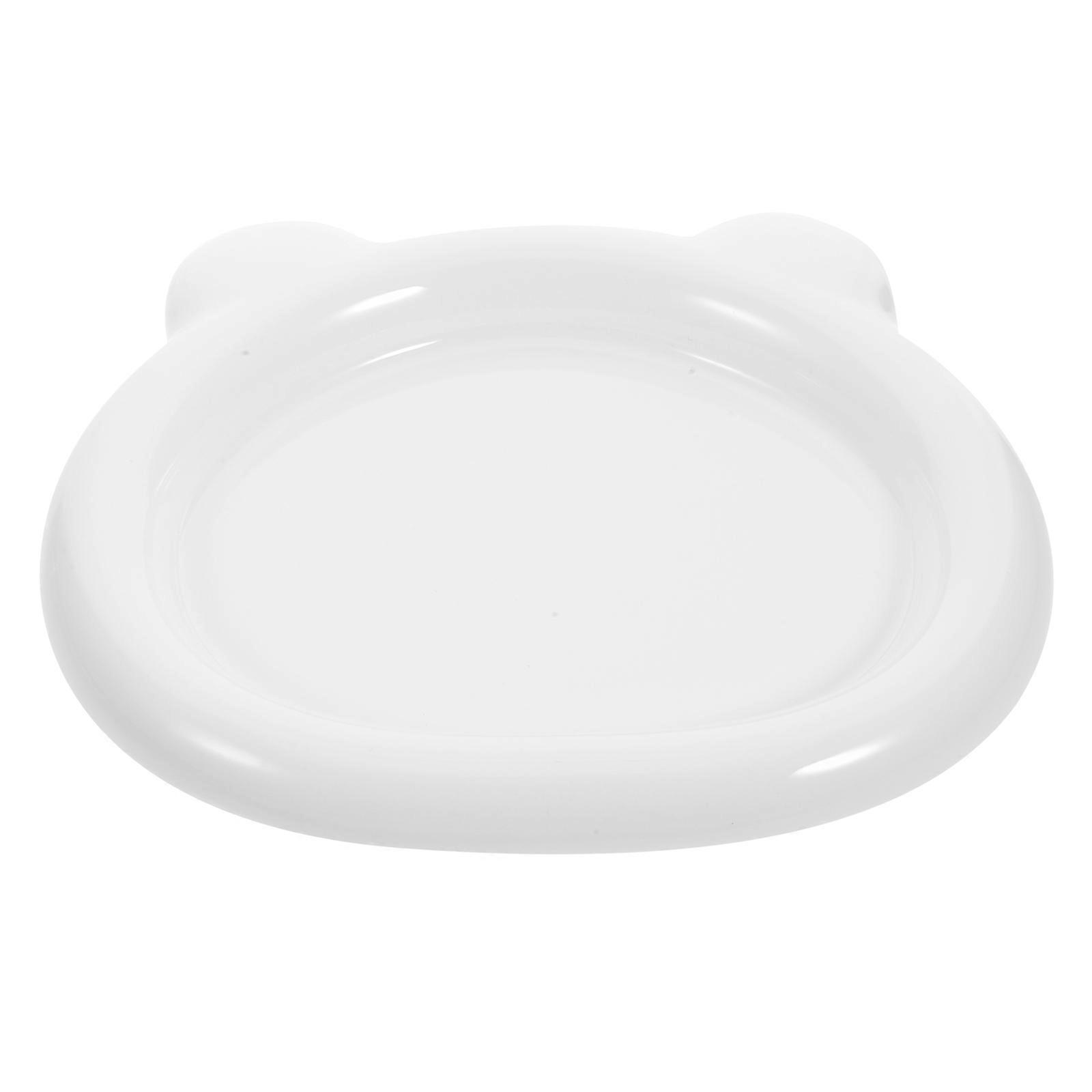 Trinket Storage Plate Bear Head Shape for Storage Use 2Pcs Ceramic White