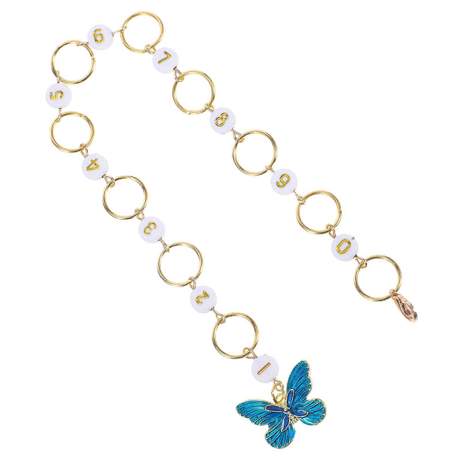 Butterfly Pendant Row Counter Chain for Knitting Stitch Marker Durable Alloy
