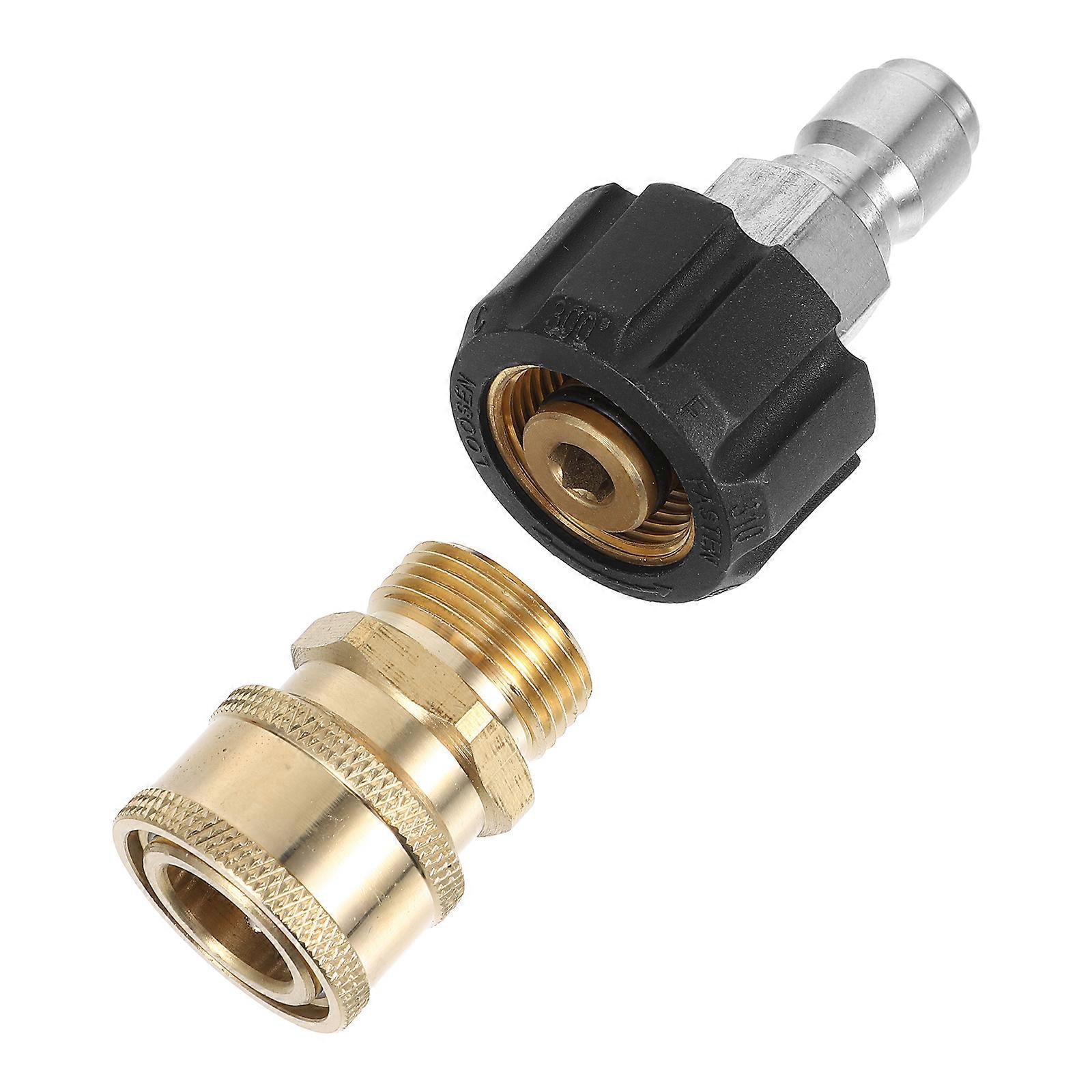 Power Washer Brass Quick Connect Set for Pressure Washer Hose Adapter 2Pcs