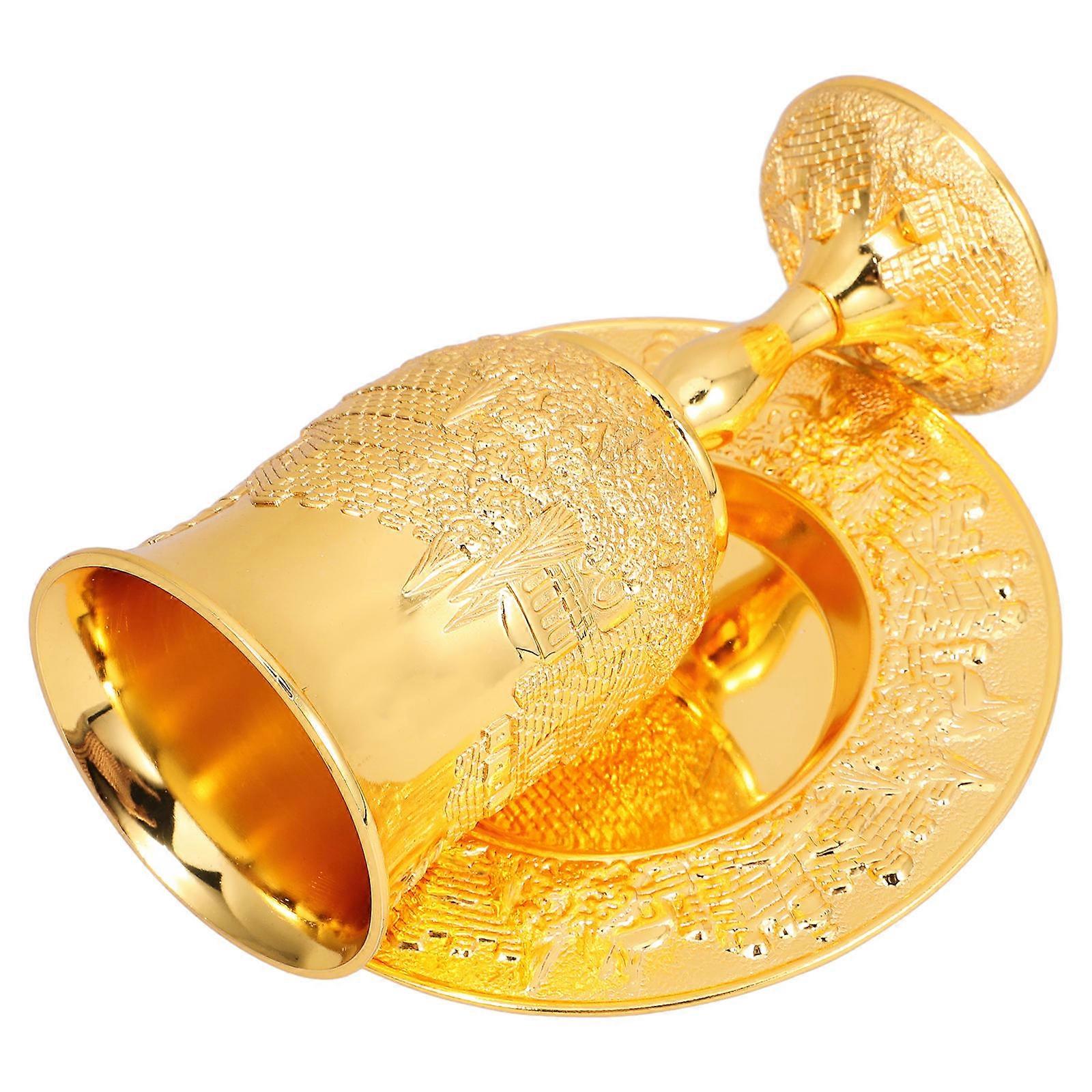 Coupe de Kiddouch pour Pessah avec soucoupe ensemble Judaica en métal 1 pièce pour la maison